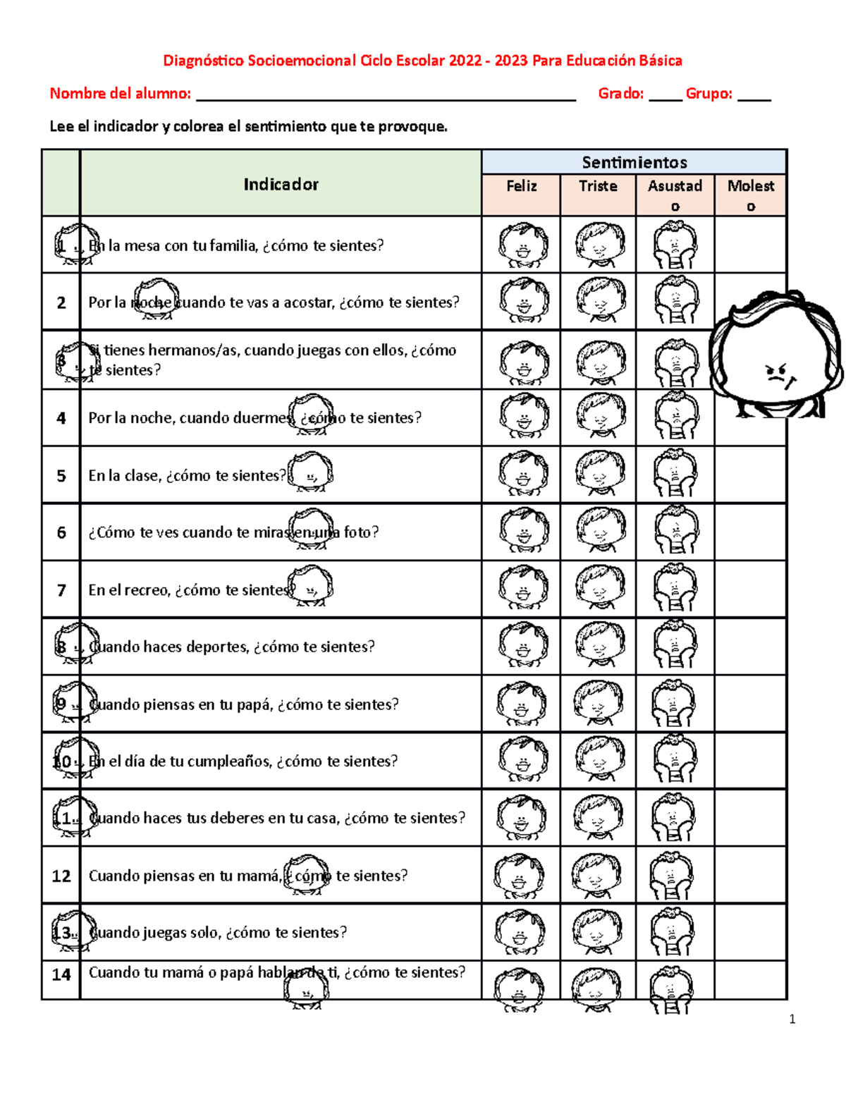 Diagnóstico Educación Socioemocional Niño MEX - Diagnóstico ...