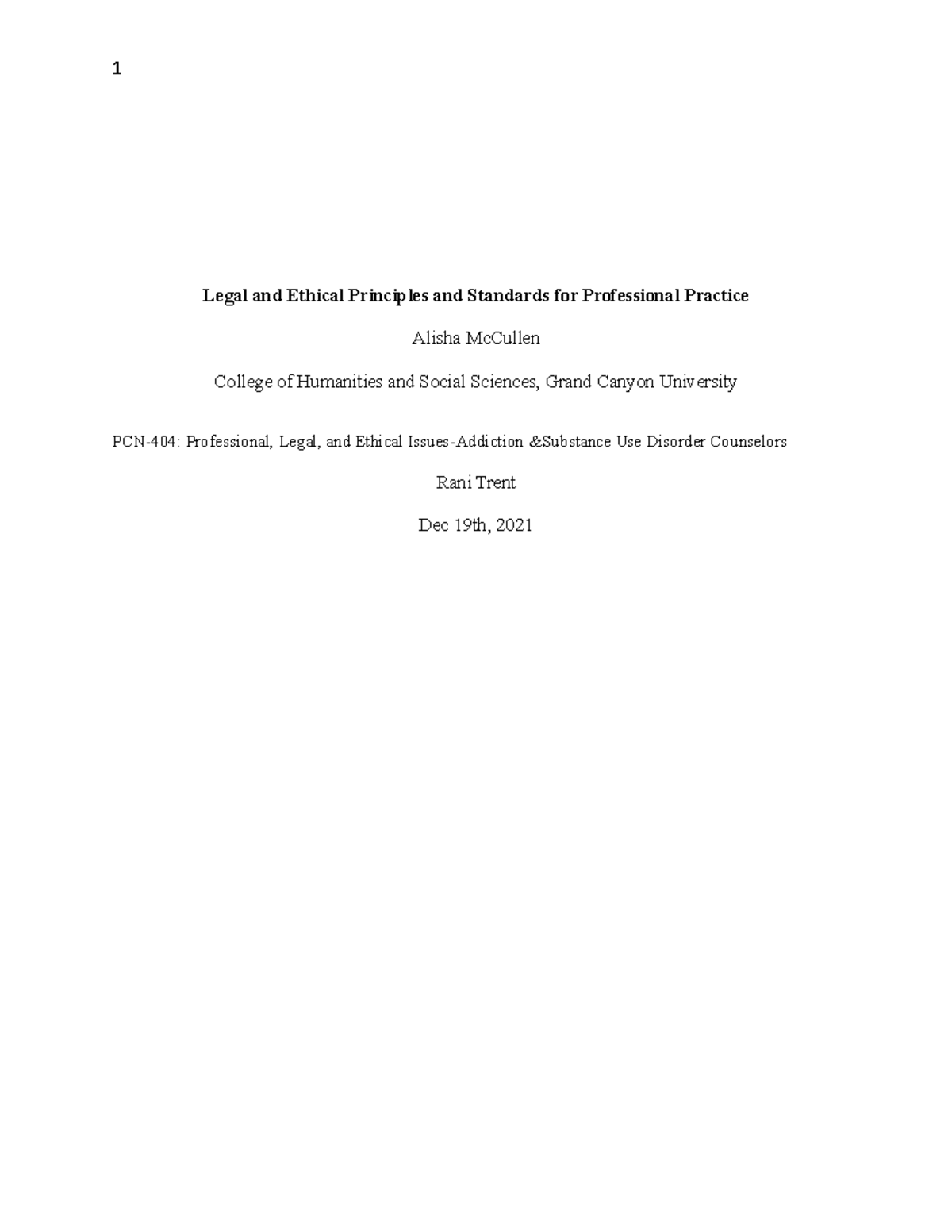 Legal rough draft Legal and Ethical Principles and Standards for