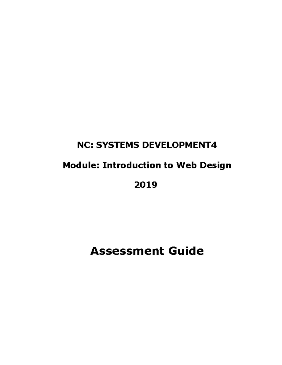 14910 Learner Po E Guide - NC: SYSTEMS DEVELOPMENT Module: Introduction ...