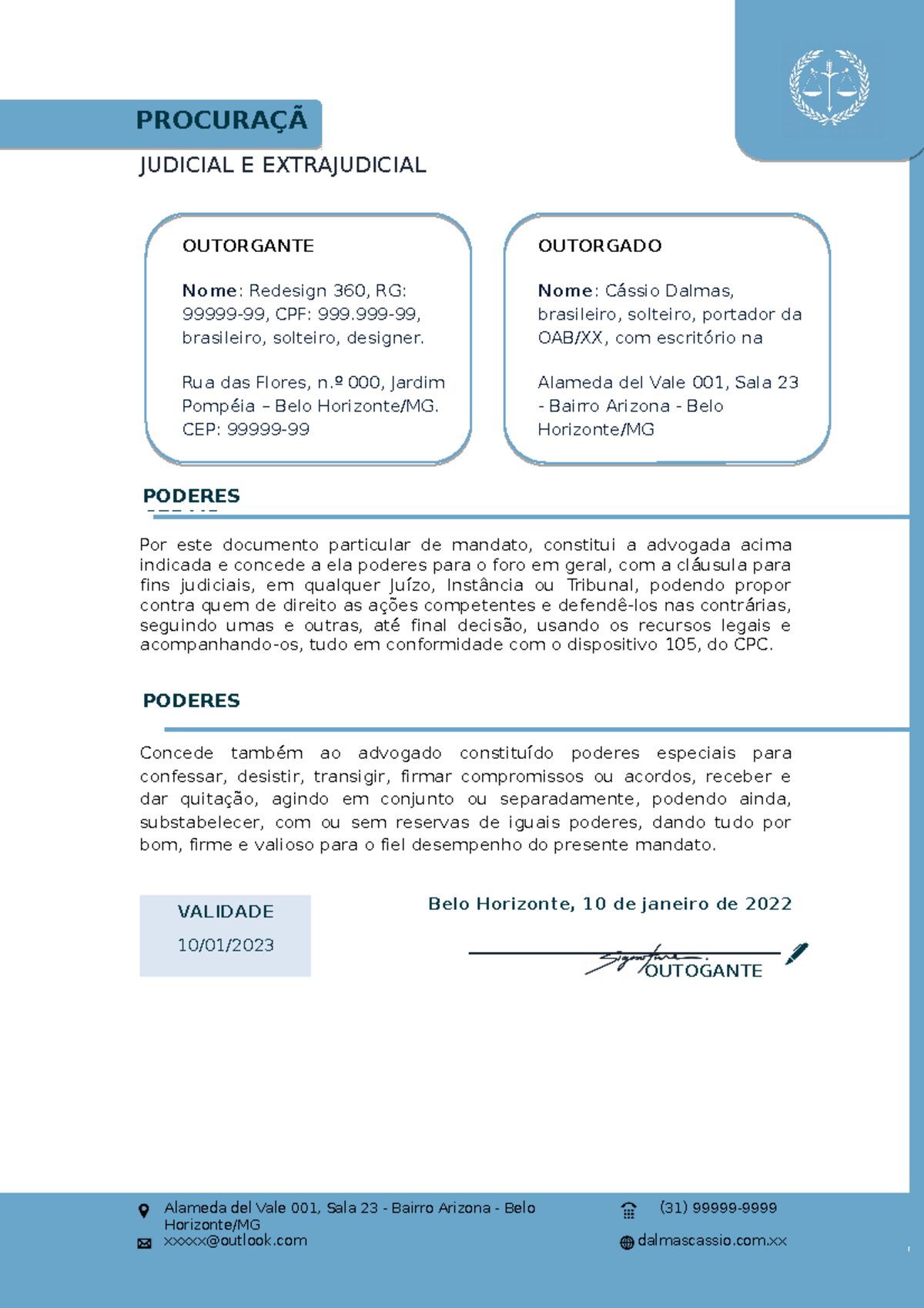 Procuracao-Visual-Law - JUDICIAL E EXTRAJUDICIAL Por este documento ...