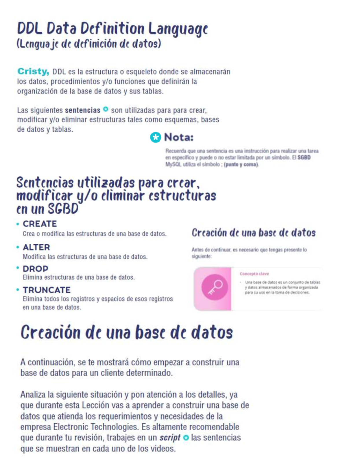 Leccion 3 Bases De Datos - Taller De Bases De Datos - Studocu