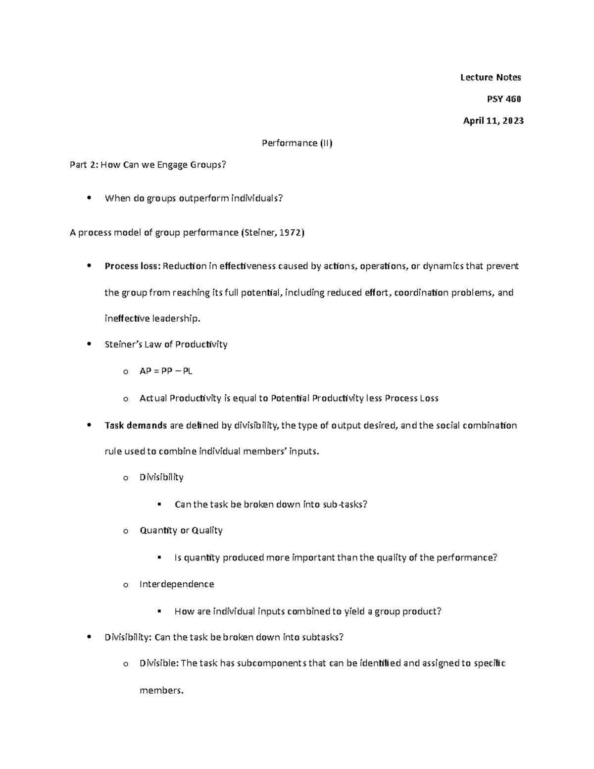 12.1 Performance (II) - Lecture notes are taken from the professors ...