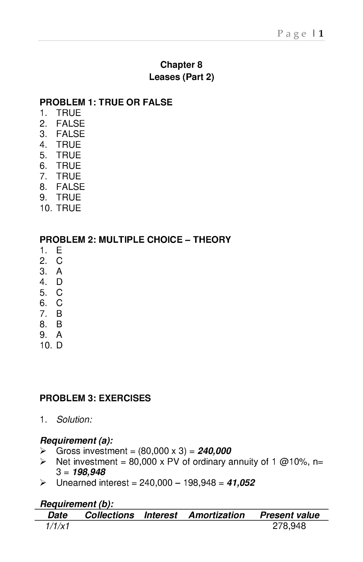 Answers Chapter-8 Leases-PART-2 - Chapter 8 Leases (Part 2) PROBLEM 1 ...