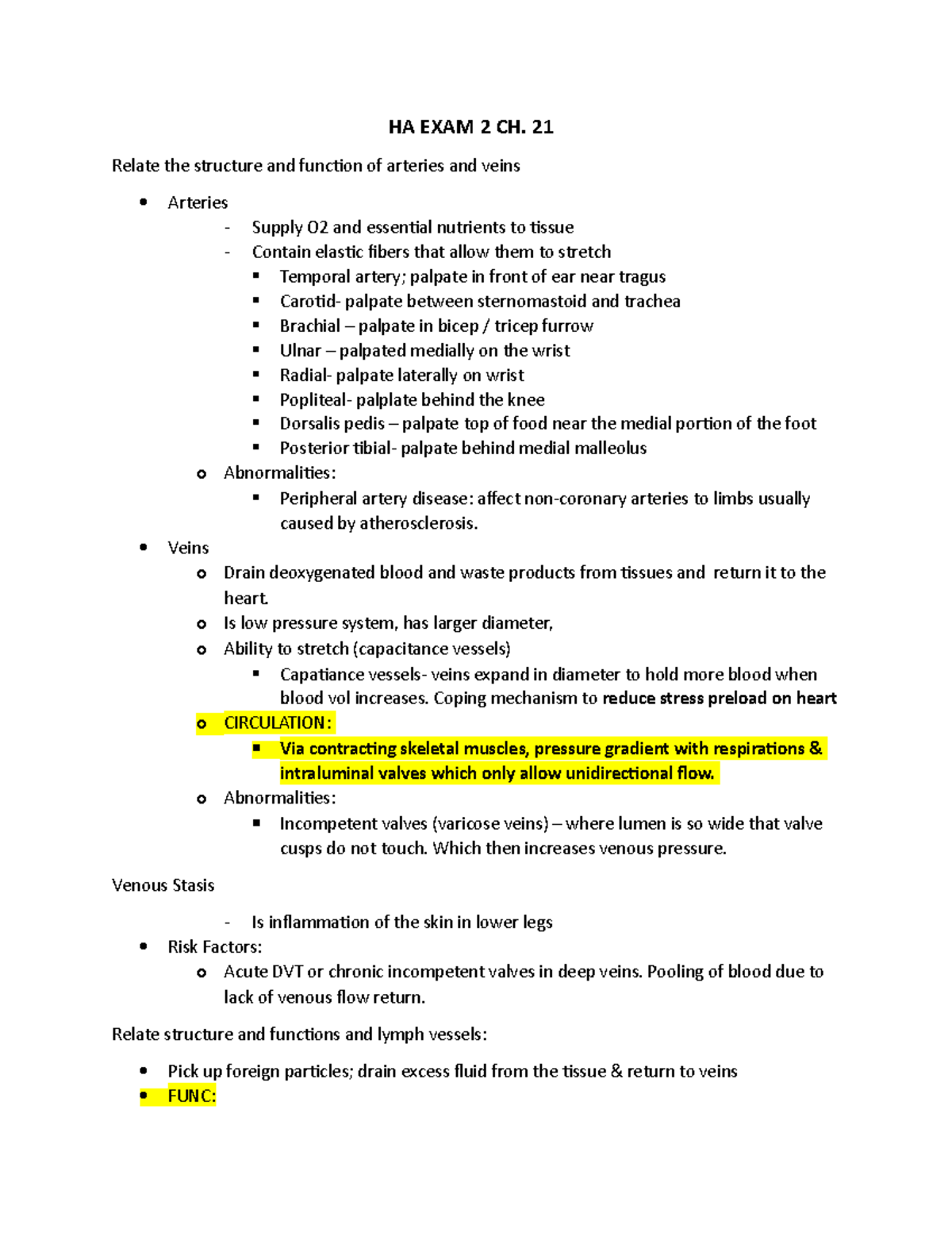 HA EXAM 2 CH - Notes over specific chapters regarding the information ...