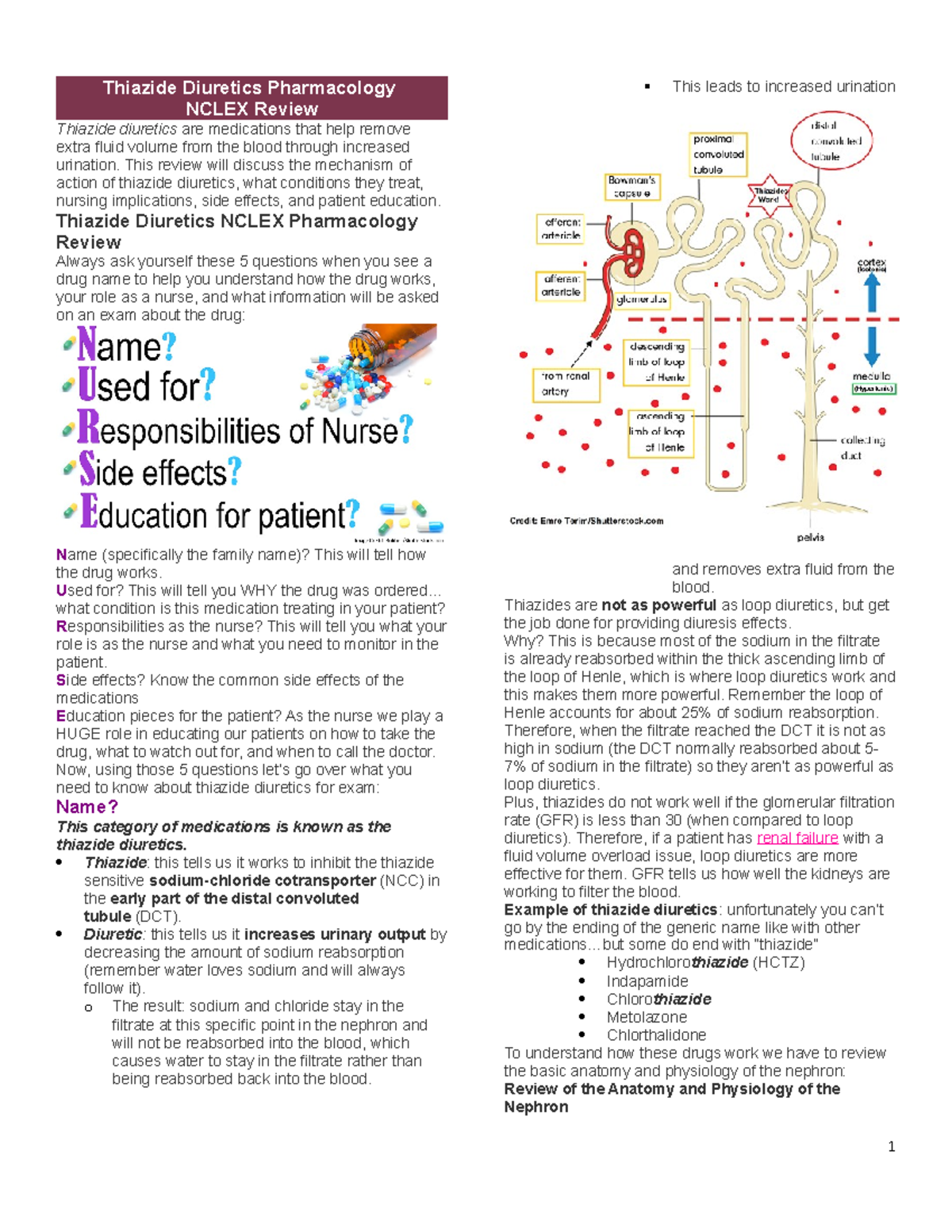 Thiazide - This review will discuss the mechanism of action of thiazide ...