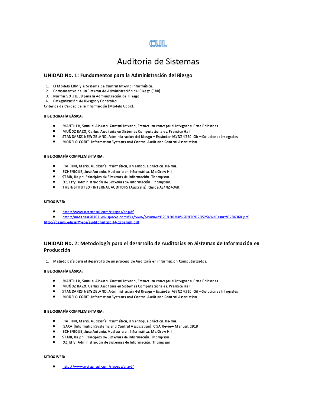 auditoria en informatica jose antonio echenique pdf