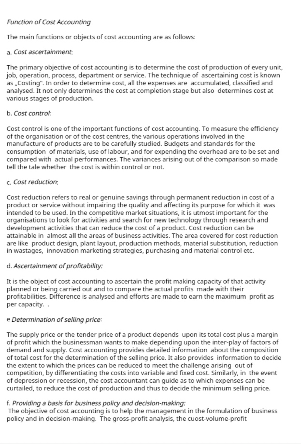 functions-of-cost-accounting-co-operation-studocu