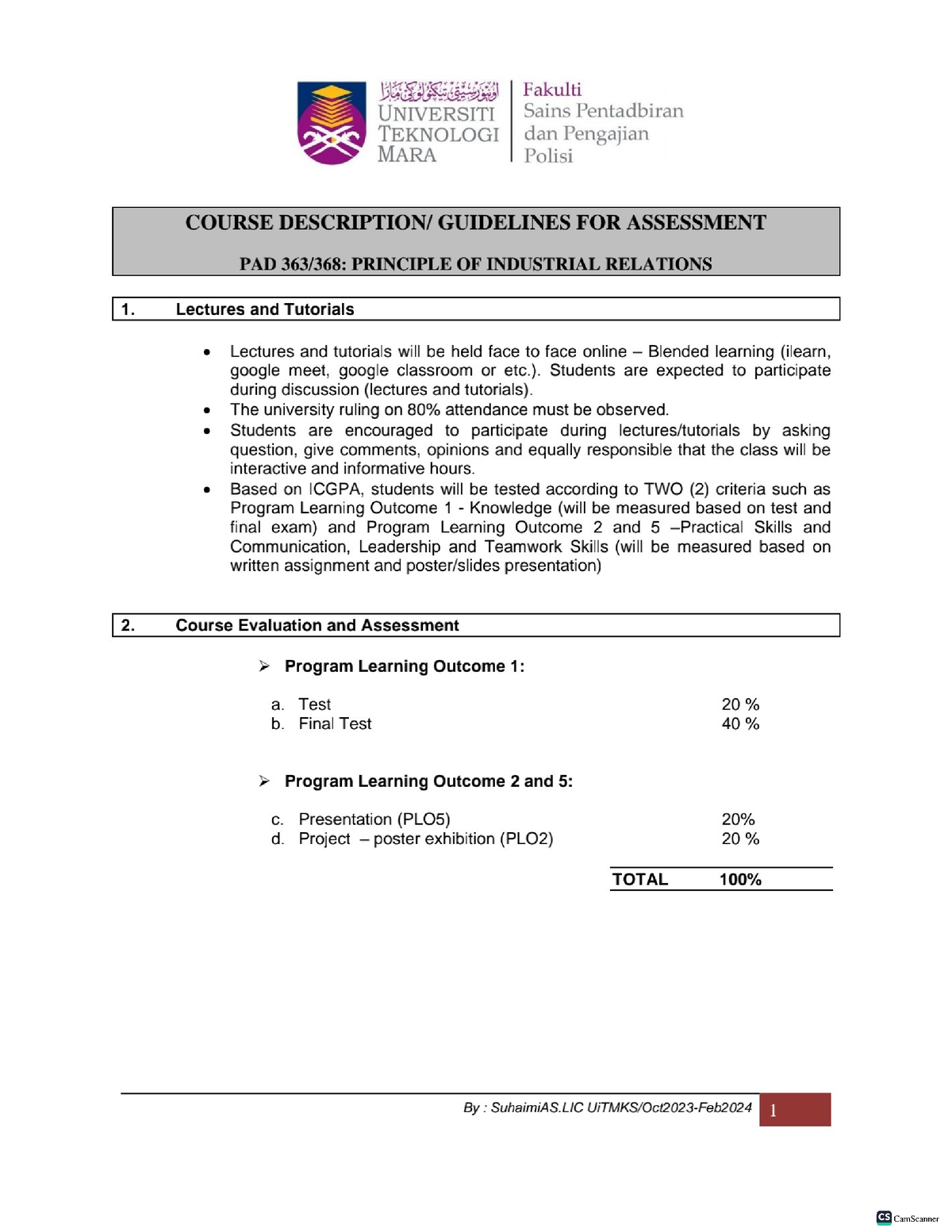 PAD363 Course Description And Guidelines For Assessment - Trade Union ...