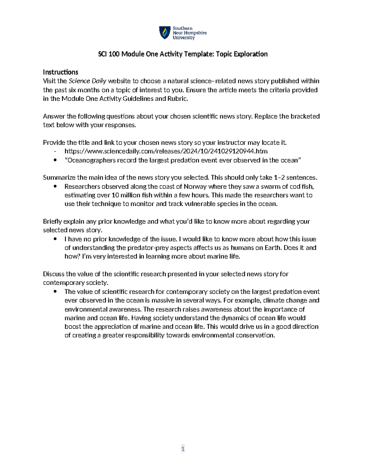 Natural science mod 1 - mod 1 - SCI 100 Module One Activity Template ...