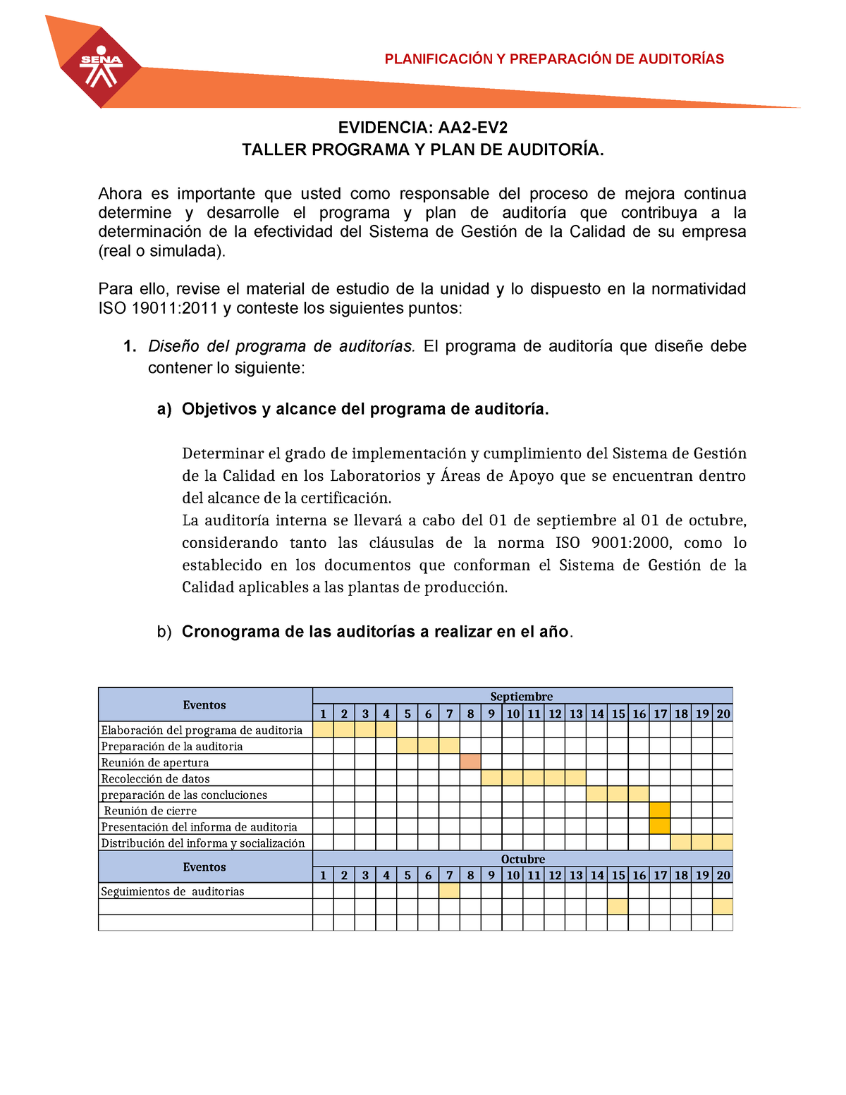 Formato Evidencia AA2 Ev2 Taller Programa Y Plan De Auditoria ...