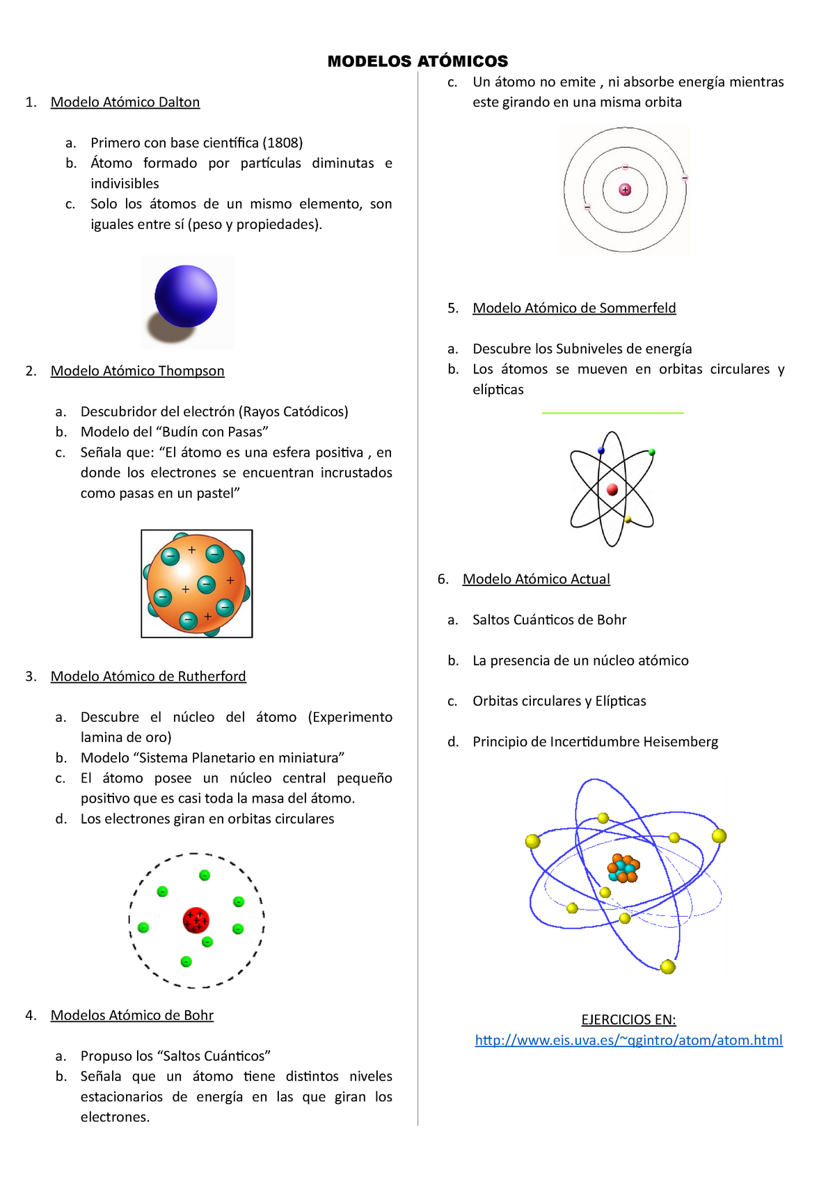 Modelos Atomicos - MODELOS ATÓMICOS c. Un átomo no emite , ni absorbe  energía mientras este girando - Studocu