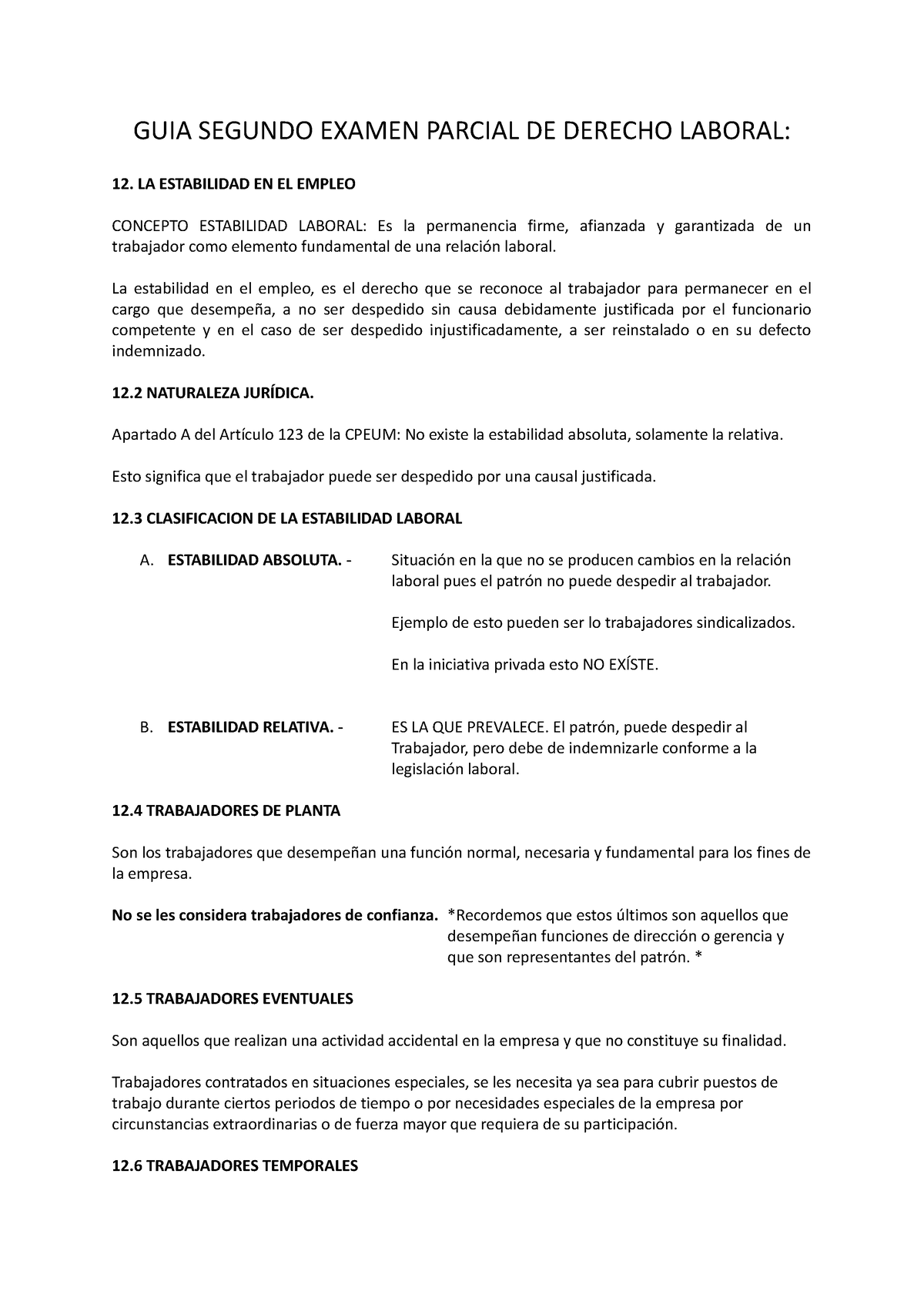 GUIA Segundo Examen Parcial DE Derecho Laboral - GUIA SEGUNDO EXAMEN ...