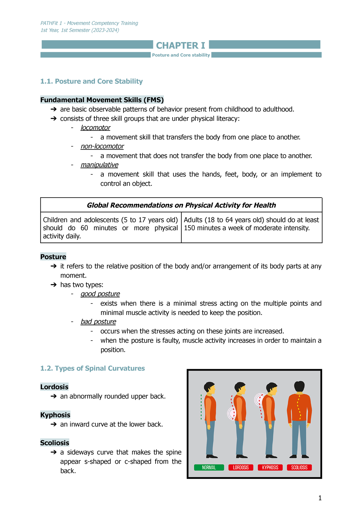 Pathfit 1 - Movement Competency Training - PATHFit 1 - Movement ...