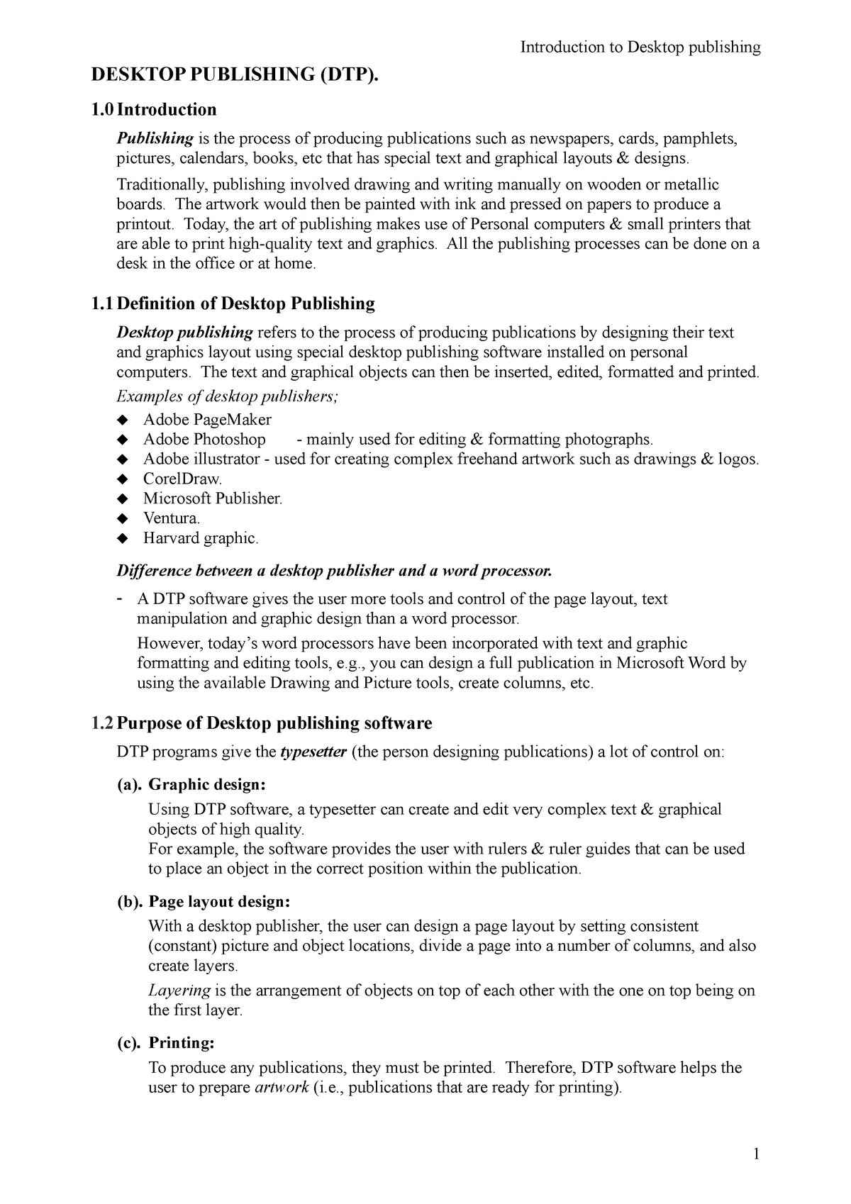 Реферат: Desktop Publishing DTP Essay Research Paper Overview