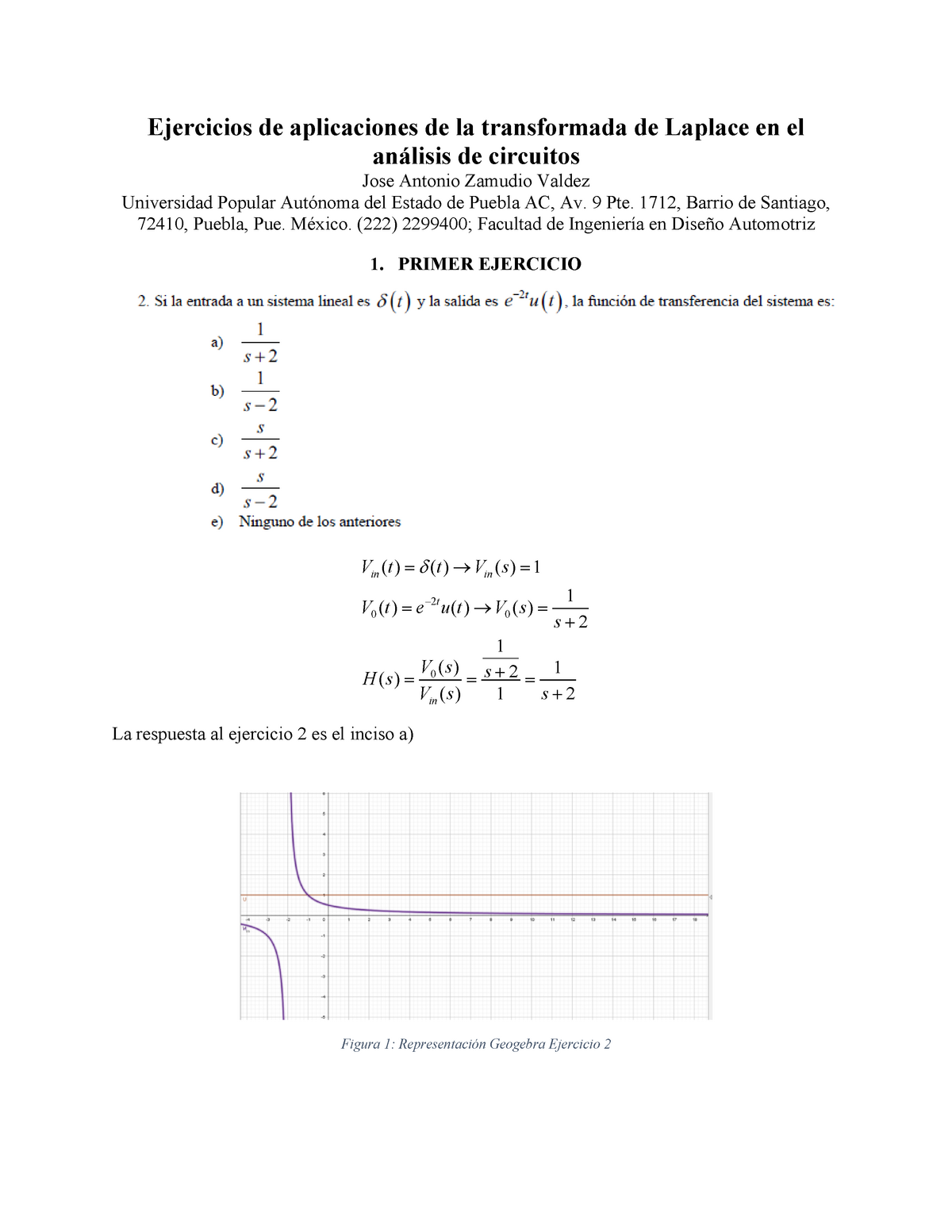 Ejercicios De Aplicaciones De La Transformada De Laplace En El Análisis De Circuitos Jazv 5439