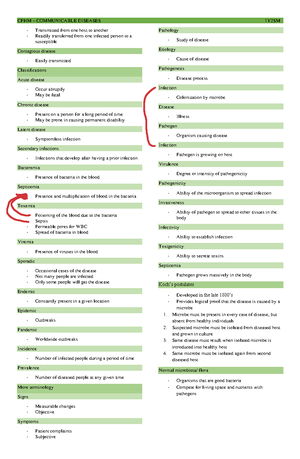 CPH M - Selected Communicable Diseases - CPHM – SELECTED COMMUNICABLE ...
