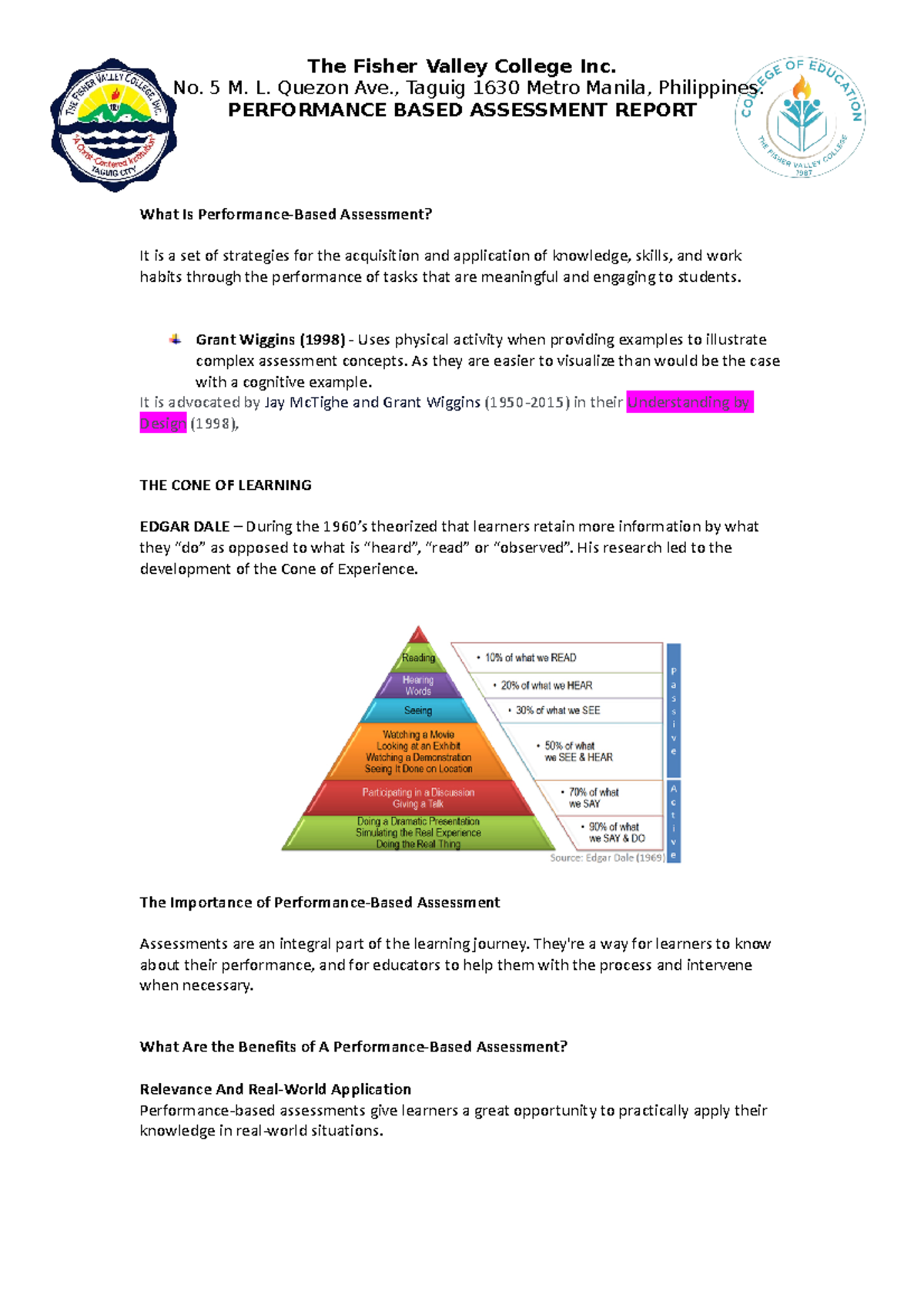 Performance- Based - This notes can help students identify and ...