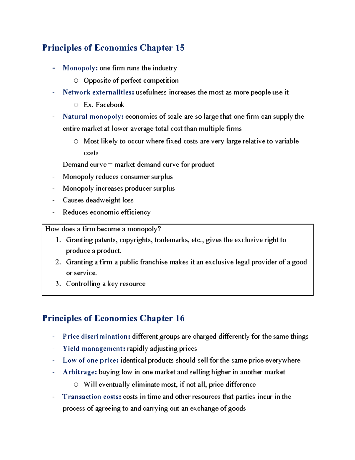 ECO 001 Chapter 15 And 16 - Principles Of Economics Chapter 15 ...