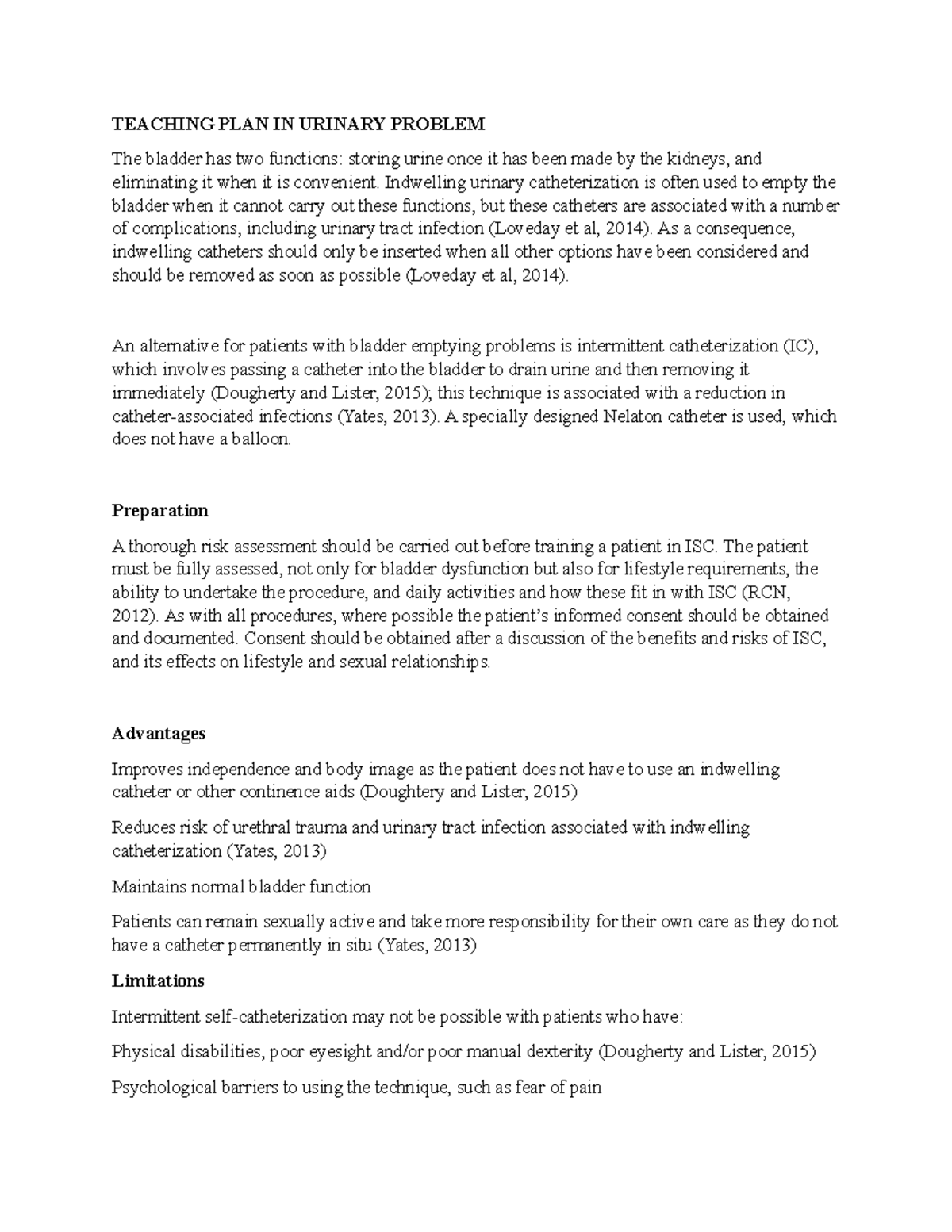 Teaching PLAN IN Urinary Problem - TEACHING PLAN IN URINARY PROBLEM The ...