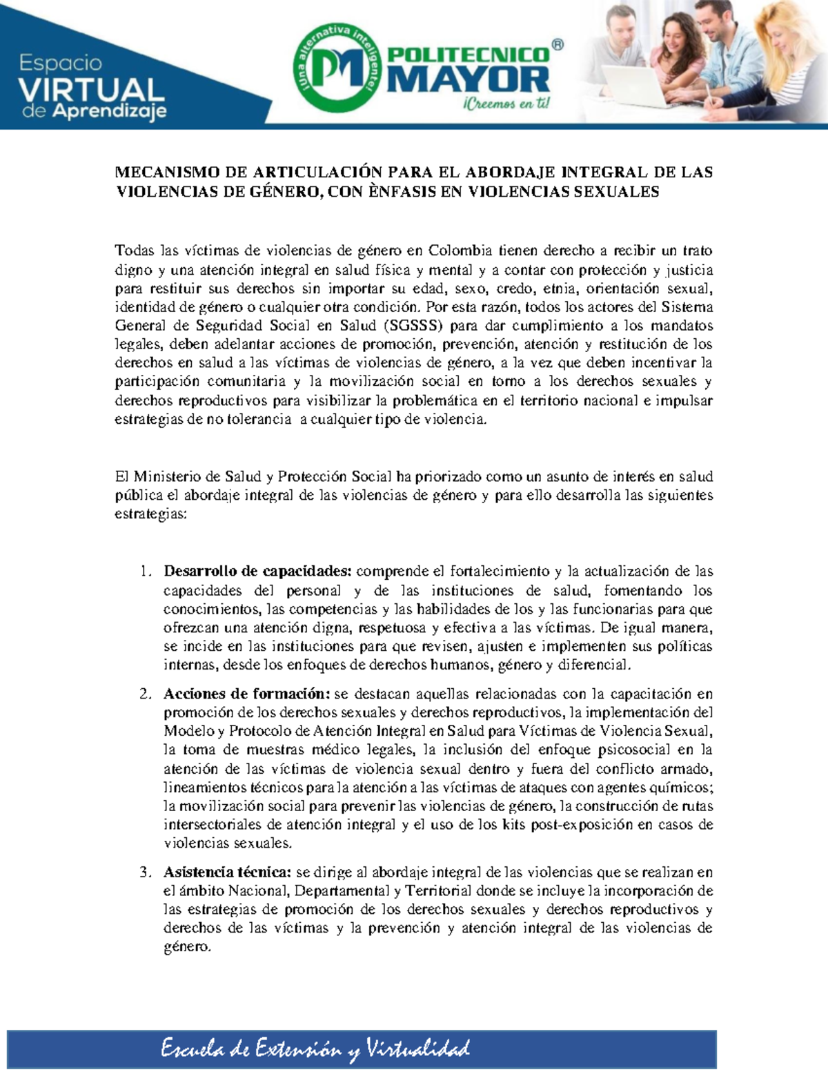 3. Mecanismo de articulación para el abordaje integral de las ...