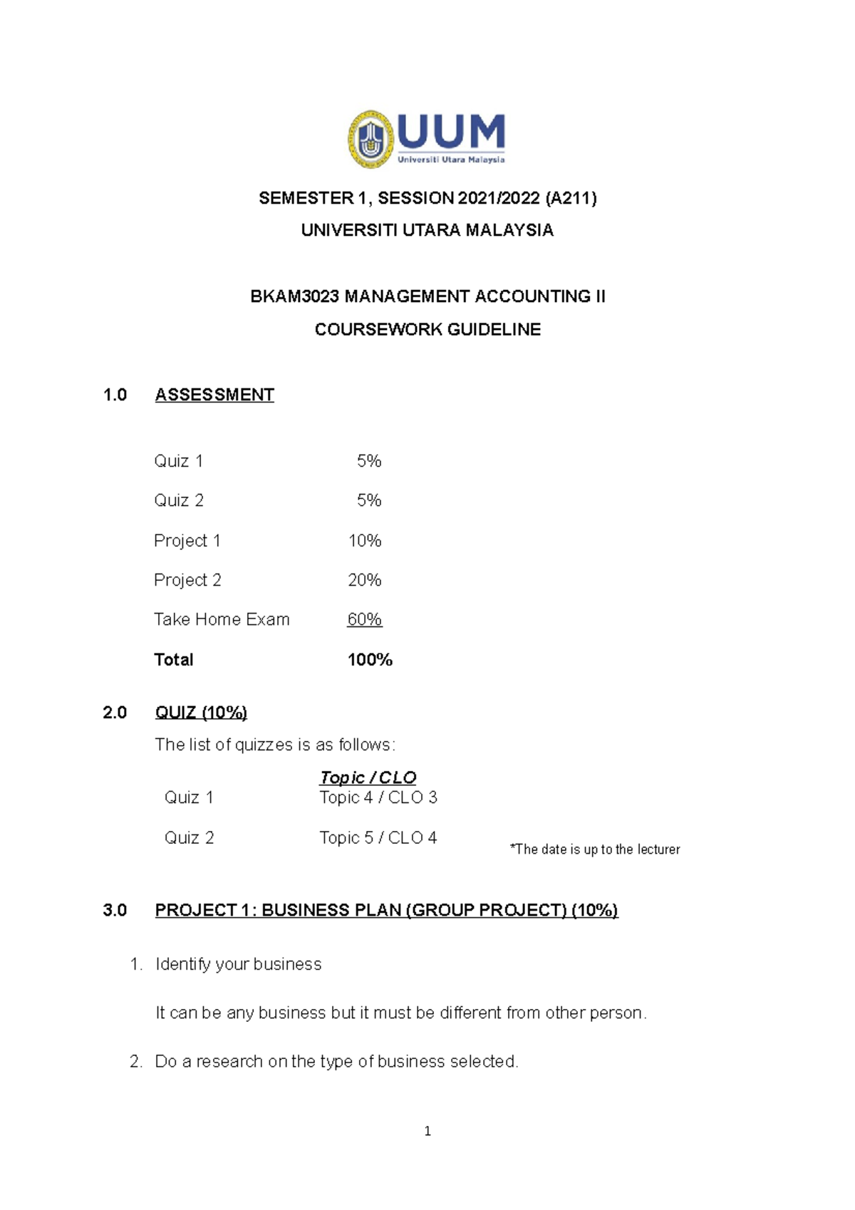 A211 Coursework Guideline - SEMESTER 1, SESSION 2021/2022 (A211 ...