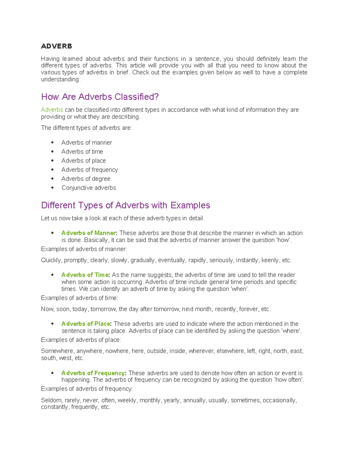 Adverb - good - ADVERB Having learned about adverbs and their functions ...