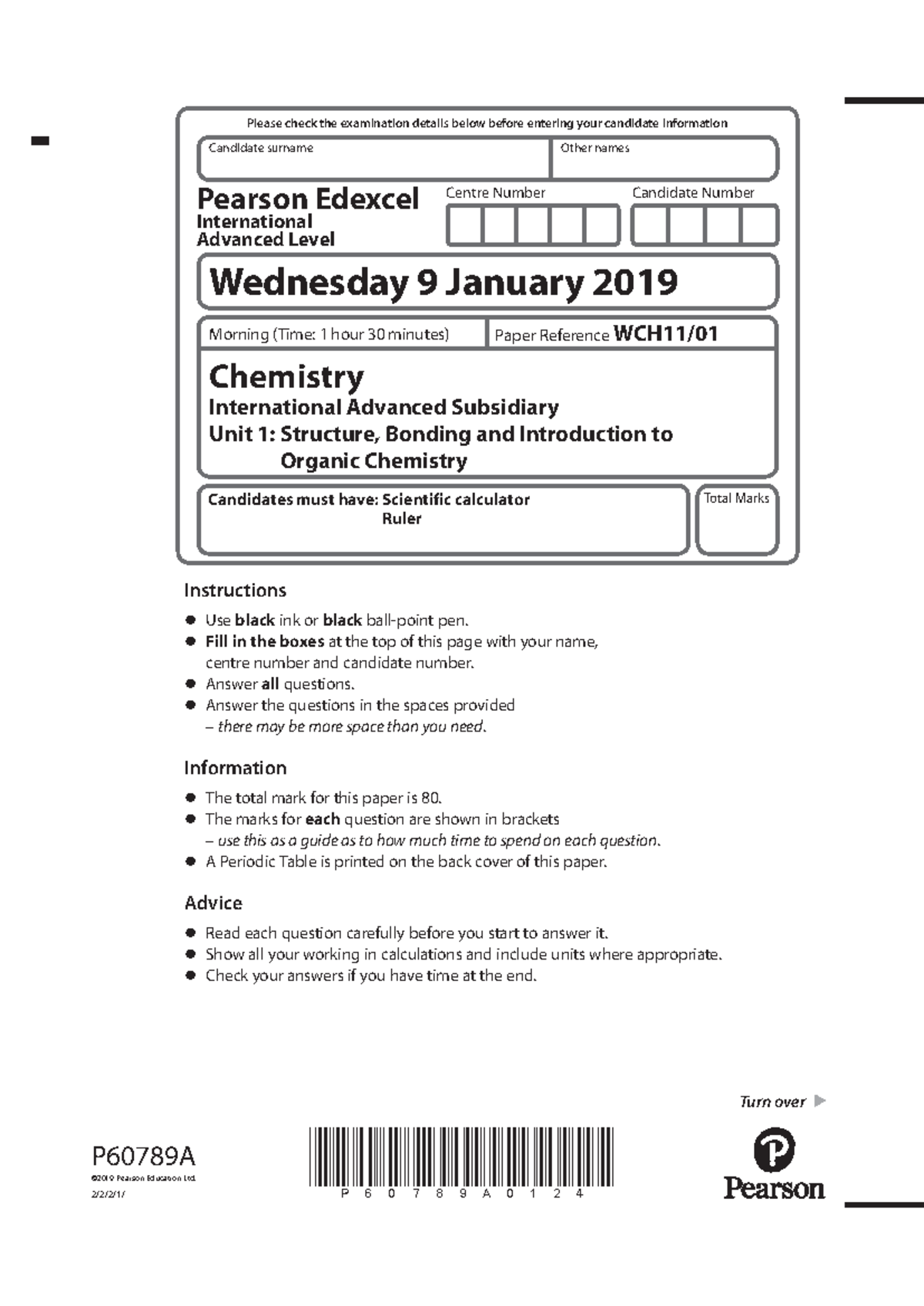 Organic chemistry practice problems - Pearson Edexcel International ...