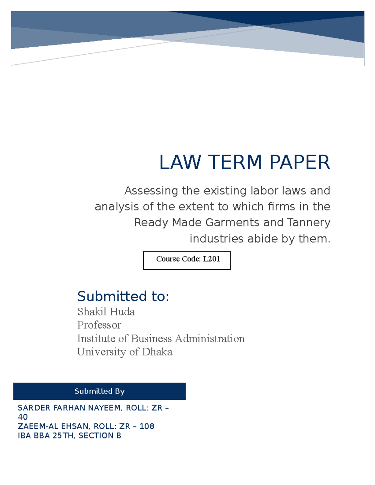 law term paper