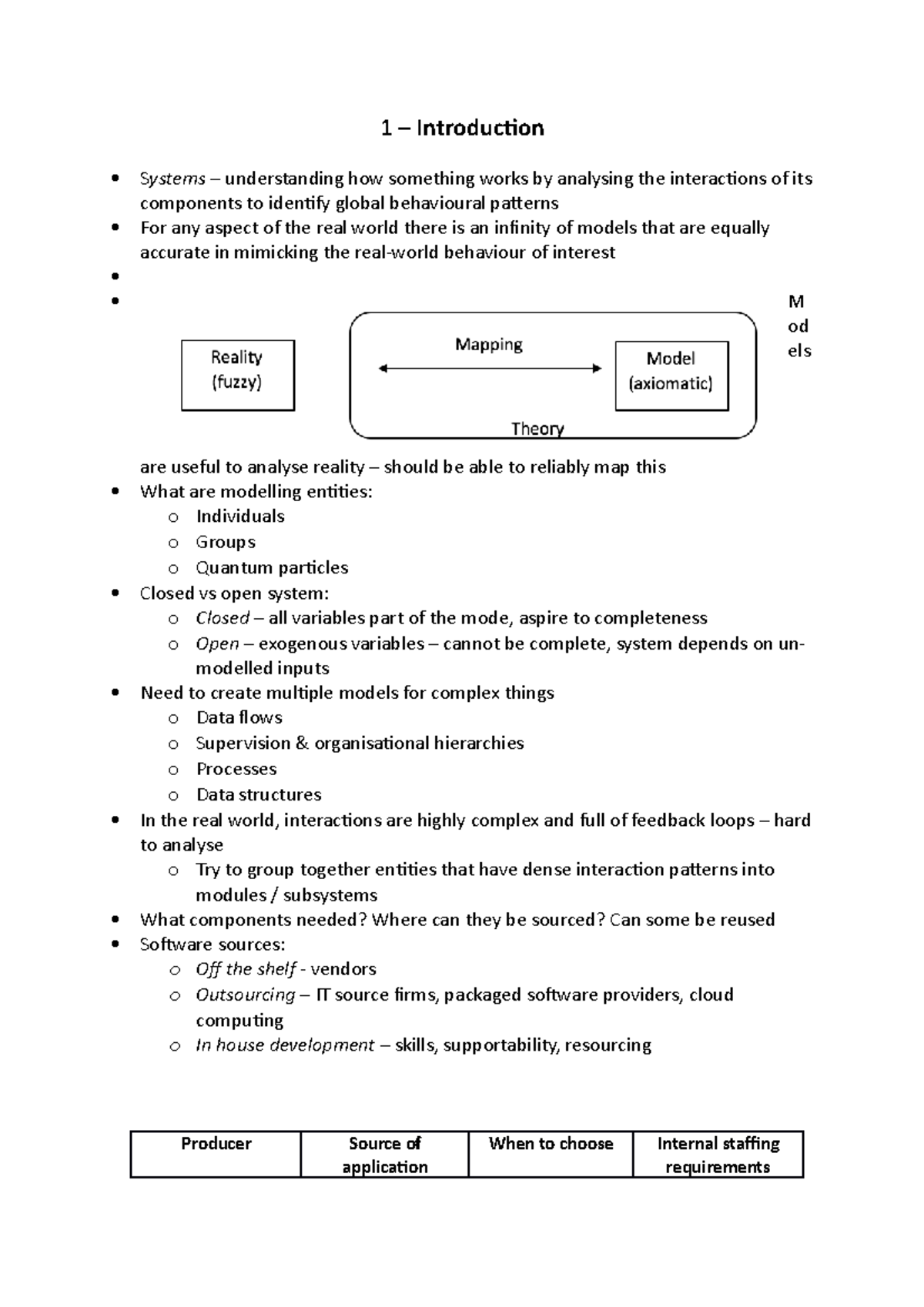 1 – Introduction - Lecture notes 1 - 1 Introduction Systems ...