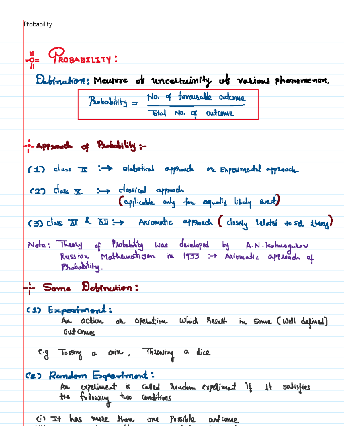 Probability and statics and numeric methods unit-1 1.2 - Probability ...