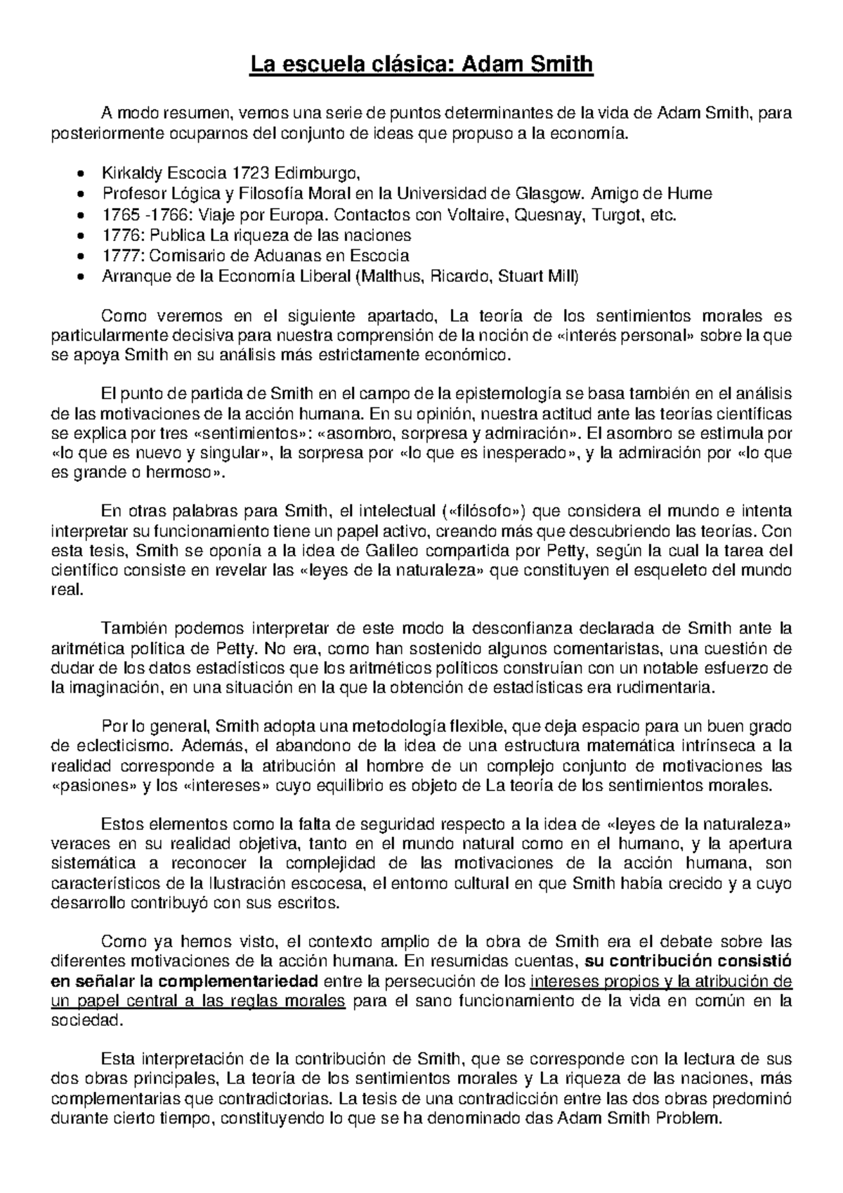 2 Adam Smith Historia Del Pensamiento Economico 360022 Uah Studocu