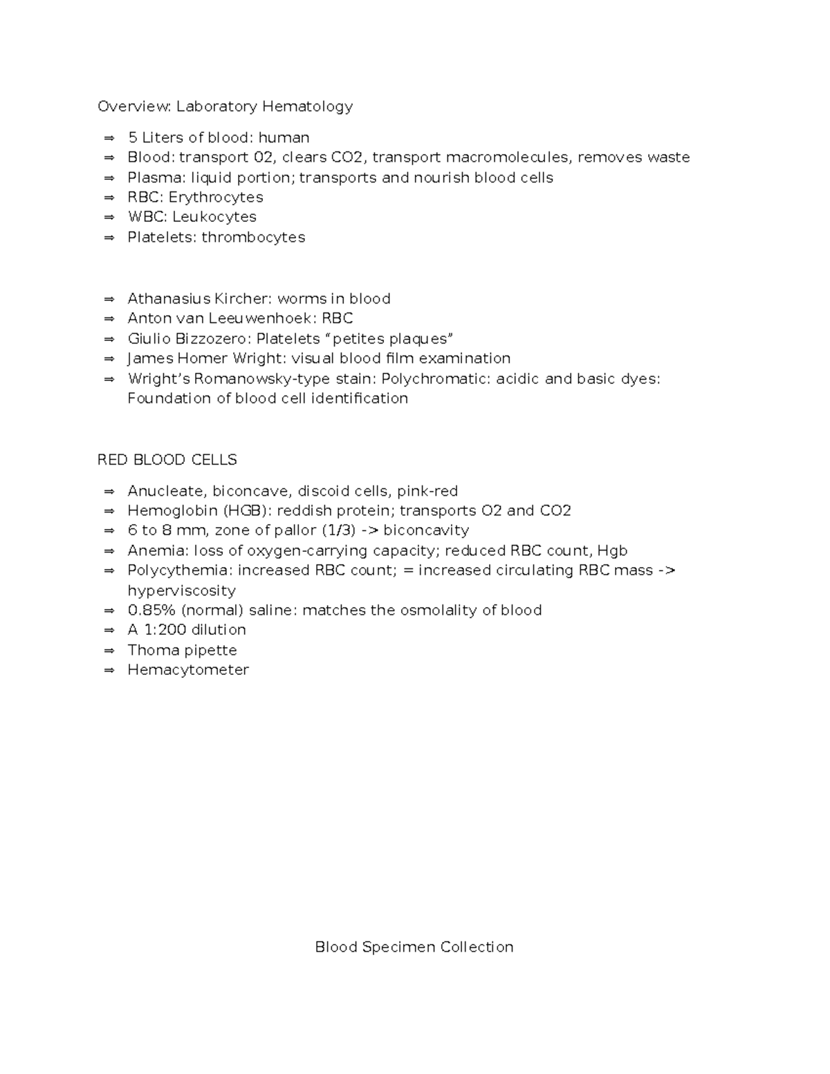Hematology Lecture Notes Pdf , COMPOSITION OF BLOOD AND NORMAL ...