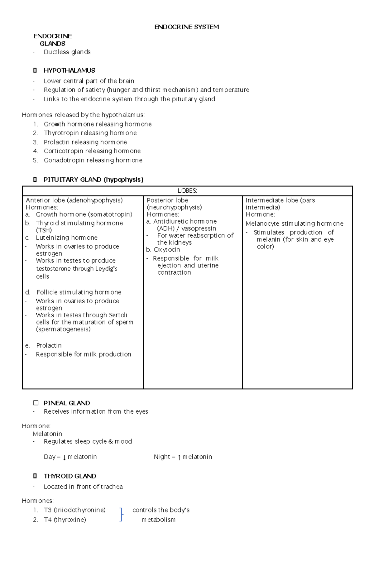 Endocrine-Reviewer - Endocrine Reviewer - ENDOCRINE SYSTEM ENDOCRINE ...