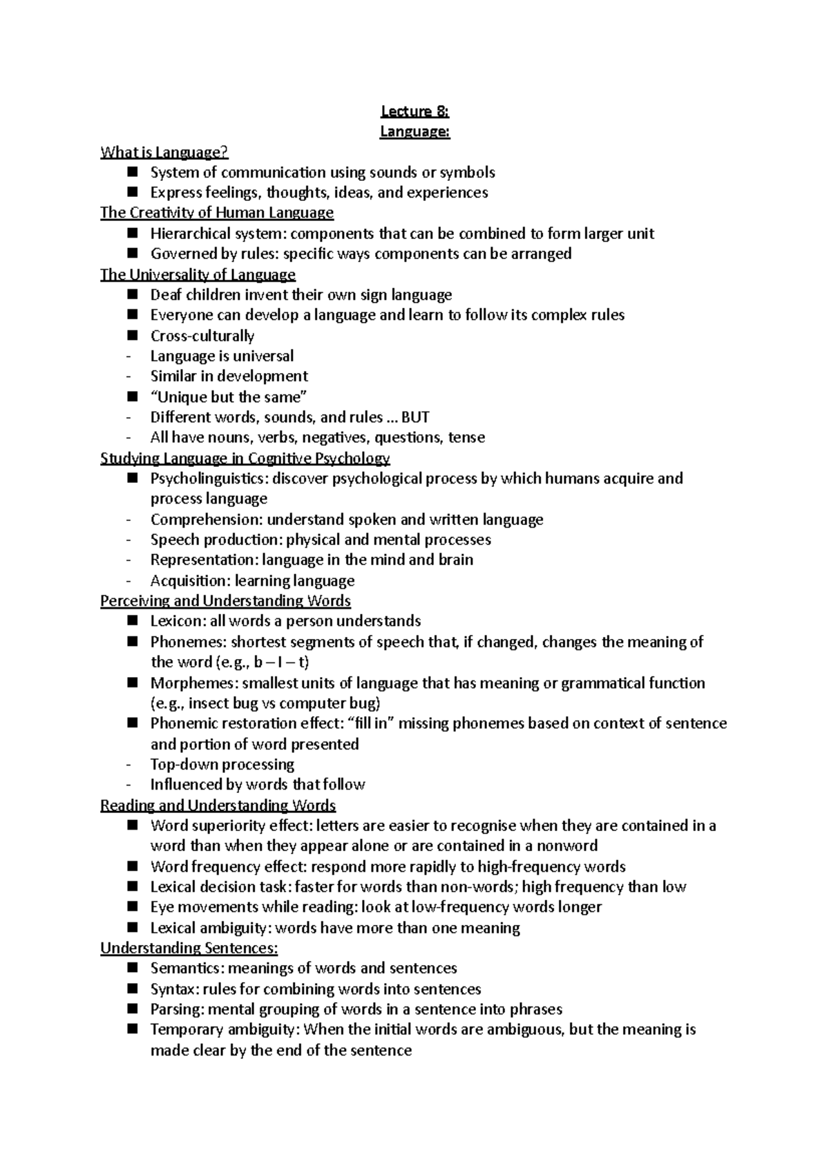 Lecture 8 Lecture 8 Language What Is Language System Of 