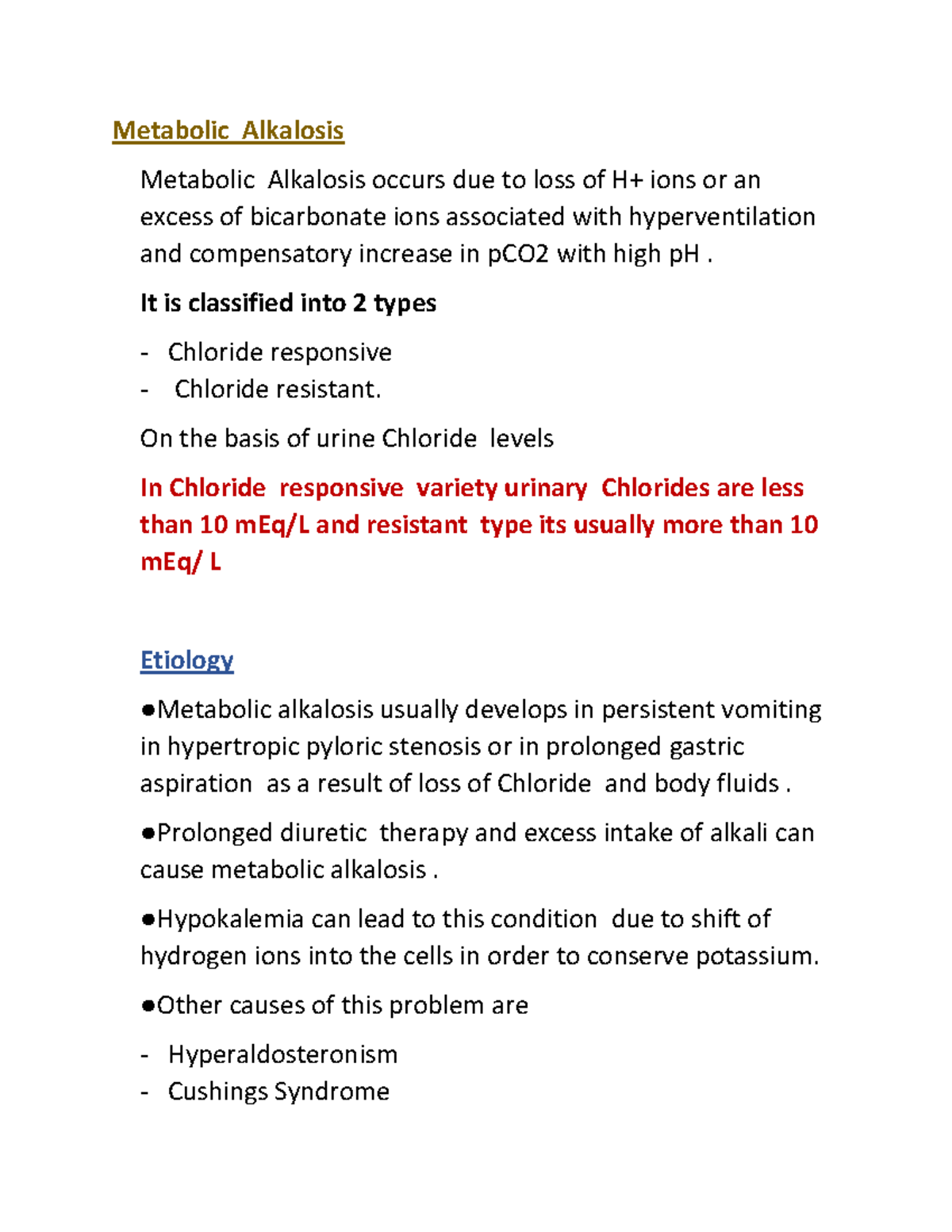 Metabolic Alkalosis Metabolic Alkalosis Metabolic Alkalosis occurs