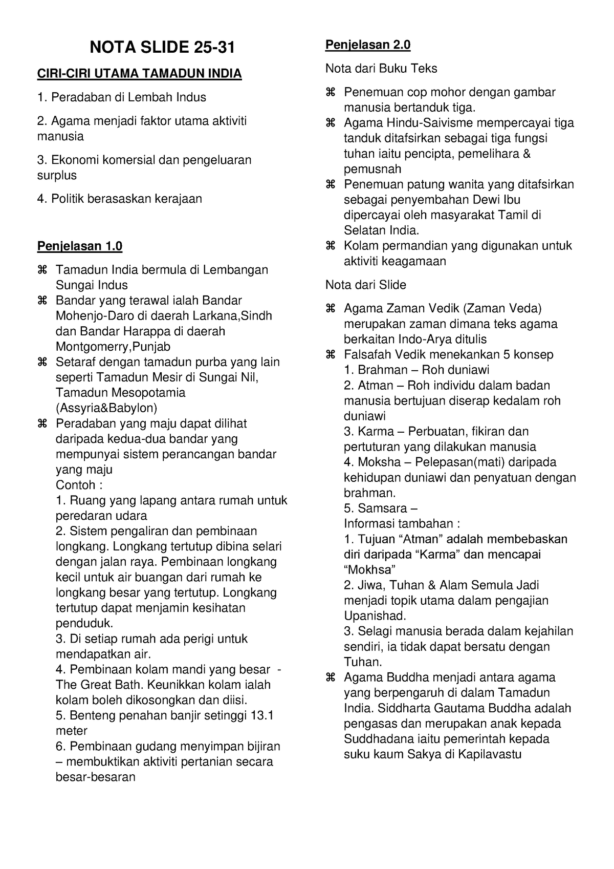 NOTA Titas BAB 4 - Sambungan - NOTA SLIDE 25- CIRI-CIRI UTAMA TAMADUN ...