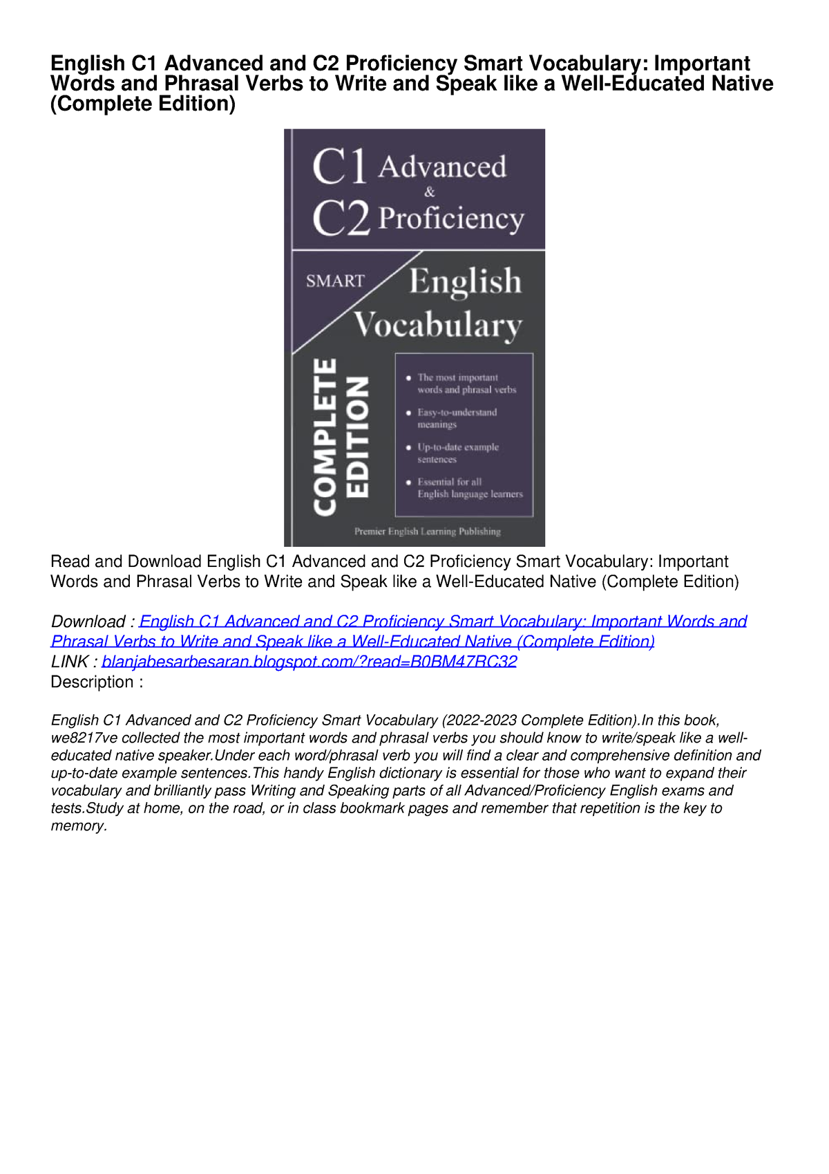 PDF KINDLE DOWNLOAD English C1 Advanced and C2 Proficiency Smart ...