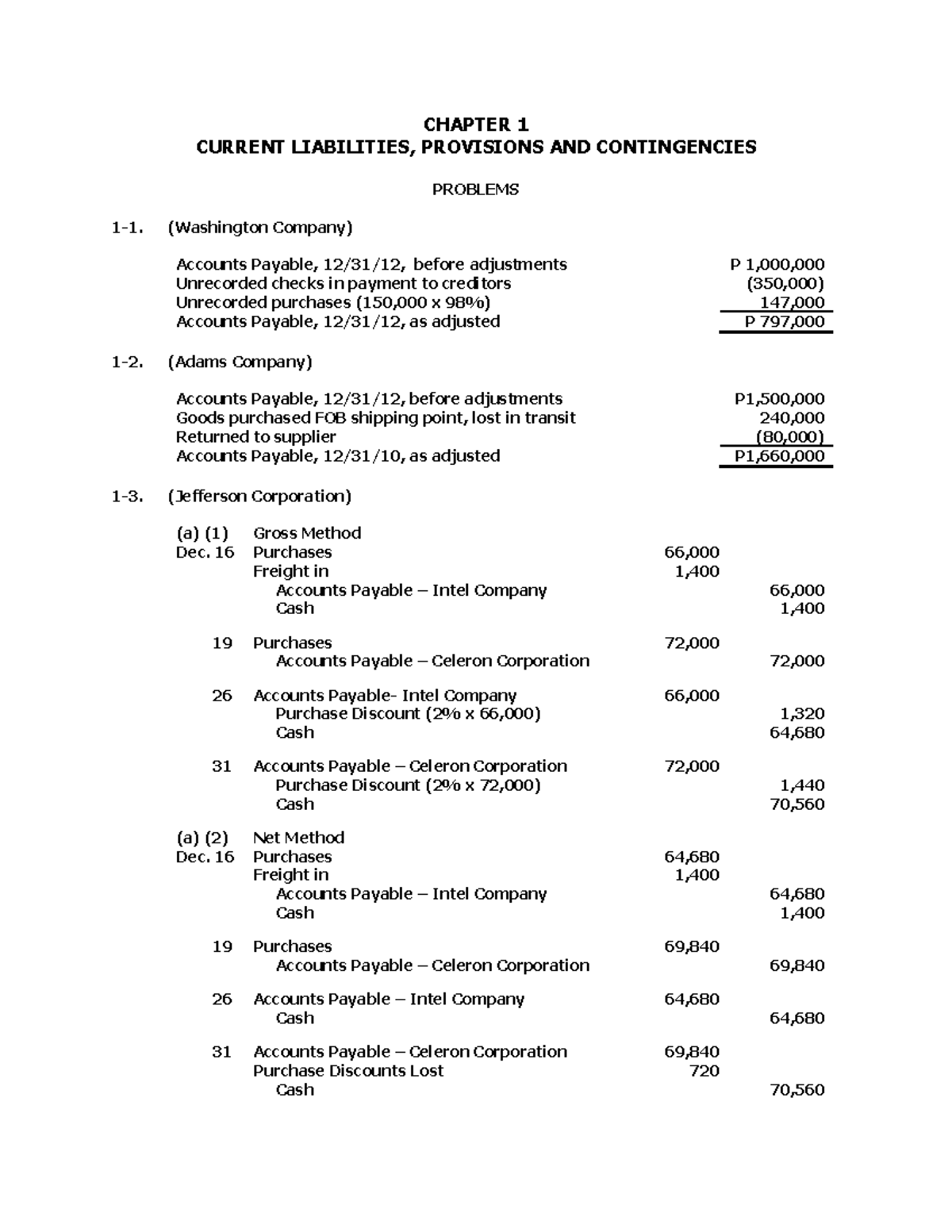 Answers - V2Chapter 1 2012 - CHAPTER 1 CURRENT LIABILITIES, PROVISIONS ...