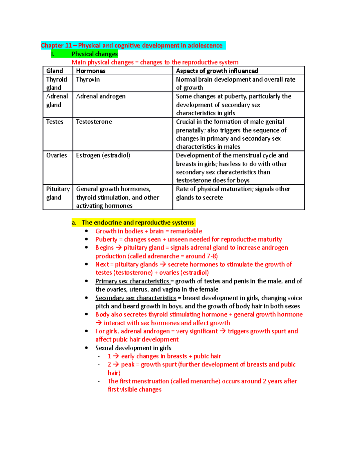 Chapter 11 - AHSC (part 1) - Chapter 11 – Physical And Cognitive ...