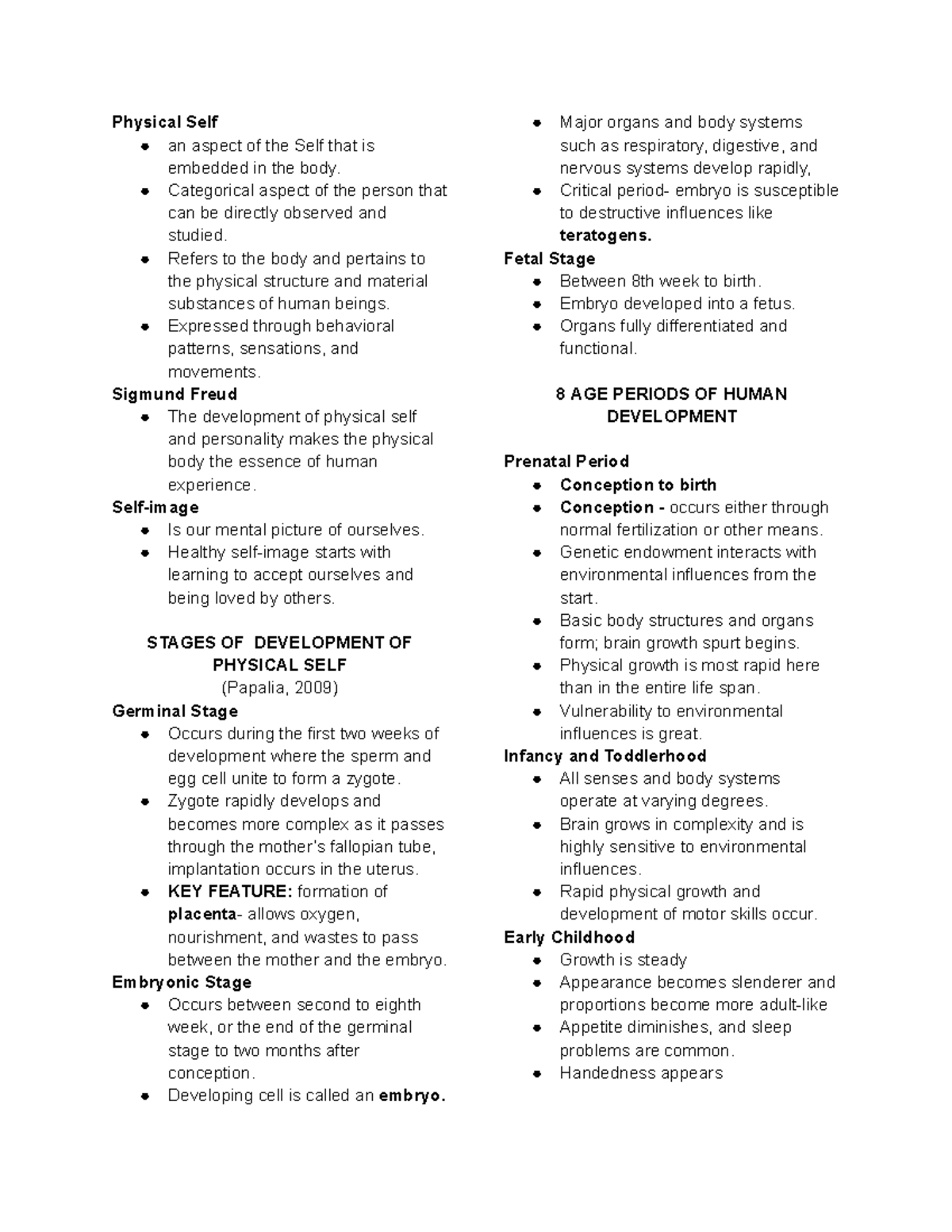 UTS- Midterms - Notes in understanding the self. - Physical Self an ...
