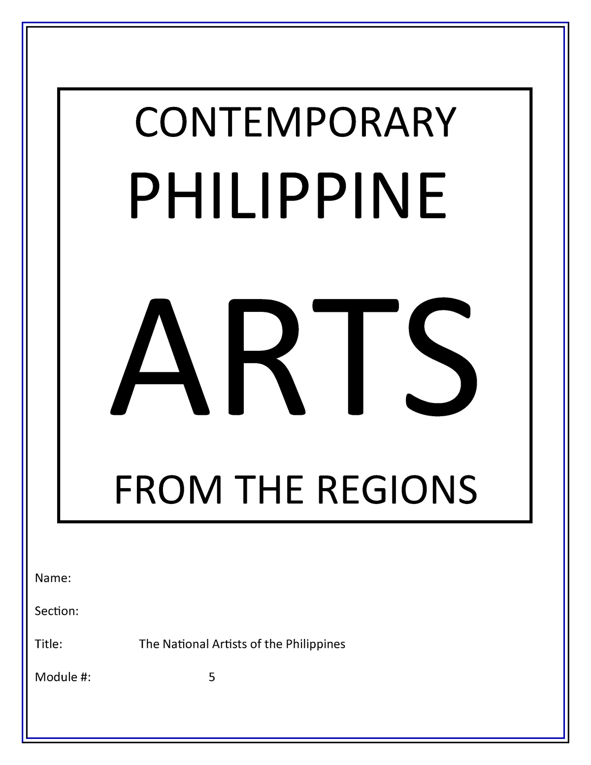 Module 5 Humanties 3 - Jzjdbfb - CONTEMPORARY PHILIPPINE ARTS FROM THE ...