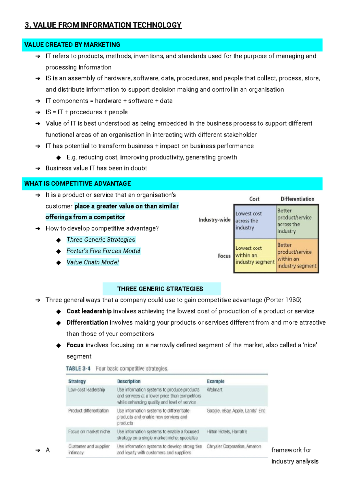 3. Value Creation FROM Information Technology - VALUE CREATED BY ...