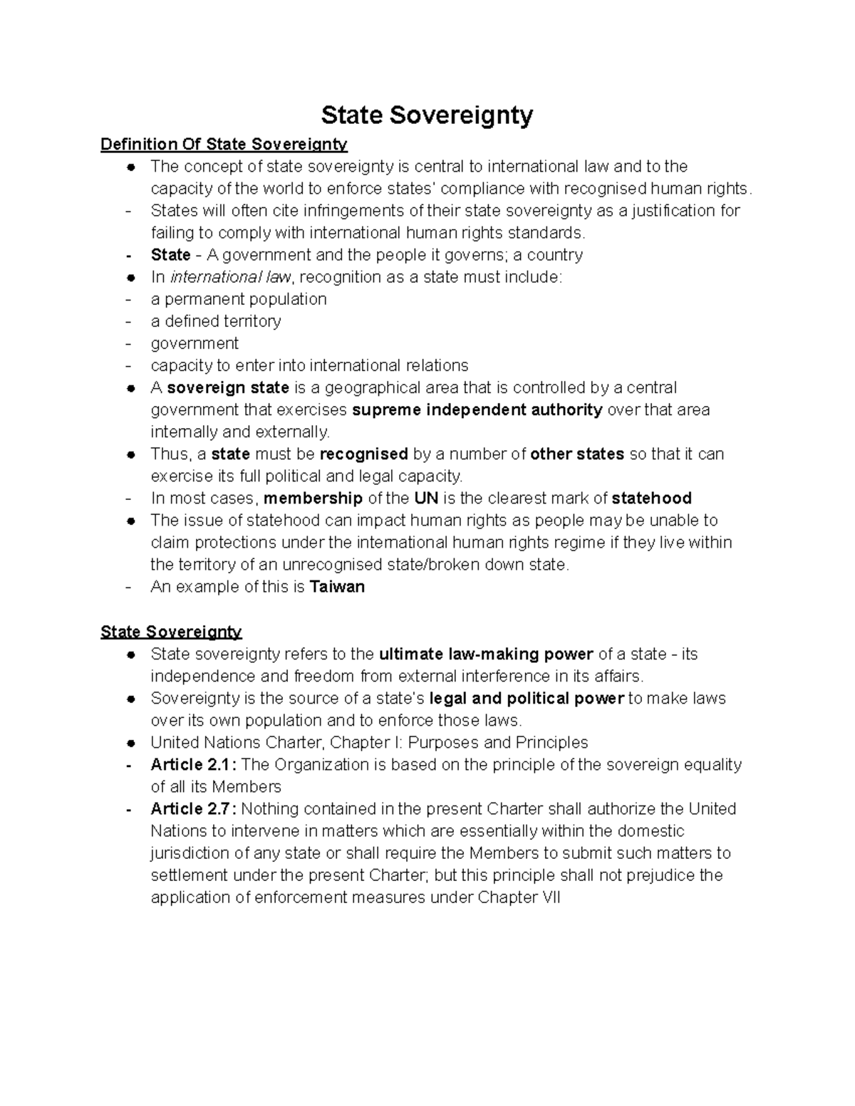 State Sovereignty State Sovereignty Definition Of State Sovereignty 