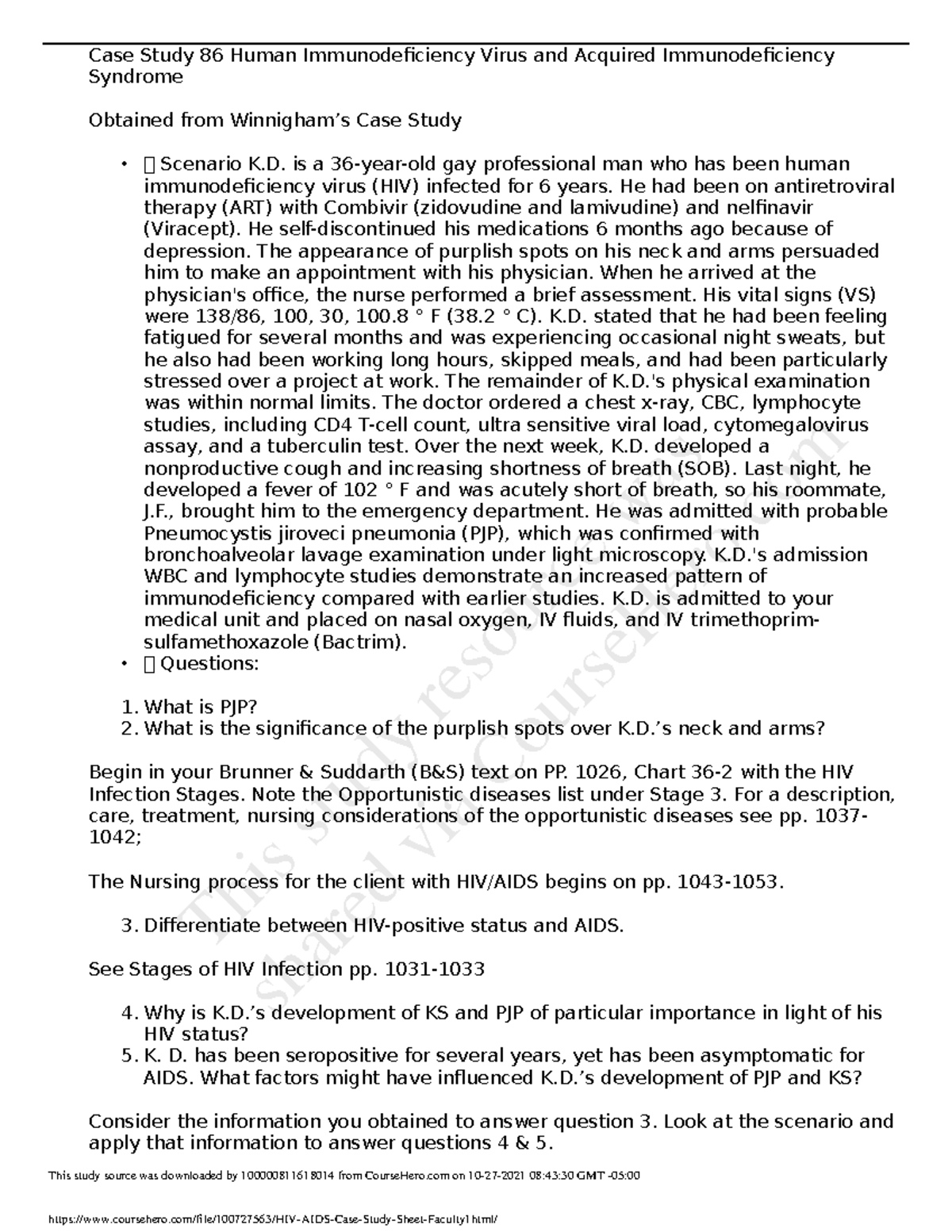 case study on hiv