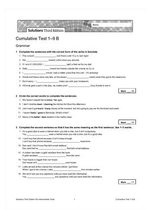 Sol3e Preint Progress Test Answer Keys A PDF - Progress Test Answer ...