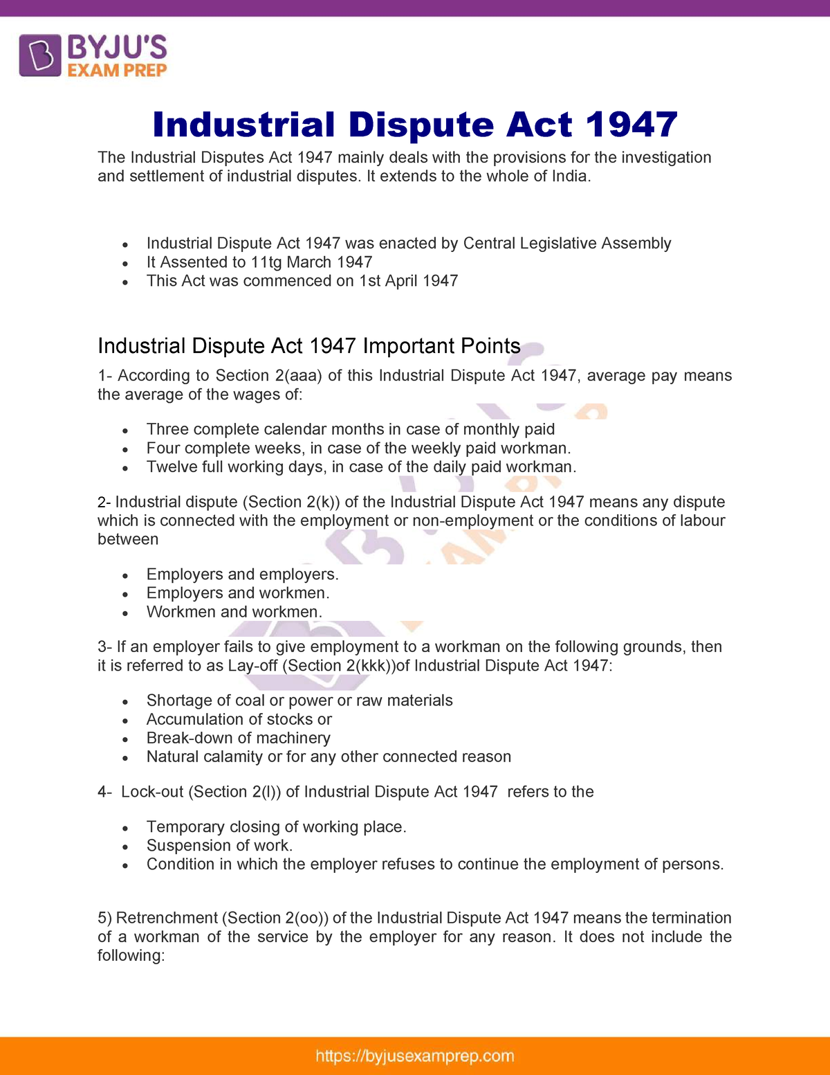 Industrial Dispute Act 1947 Upsc Notes 81 - Industrial Dispute Act 1947 ...