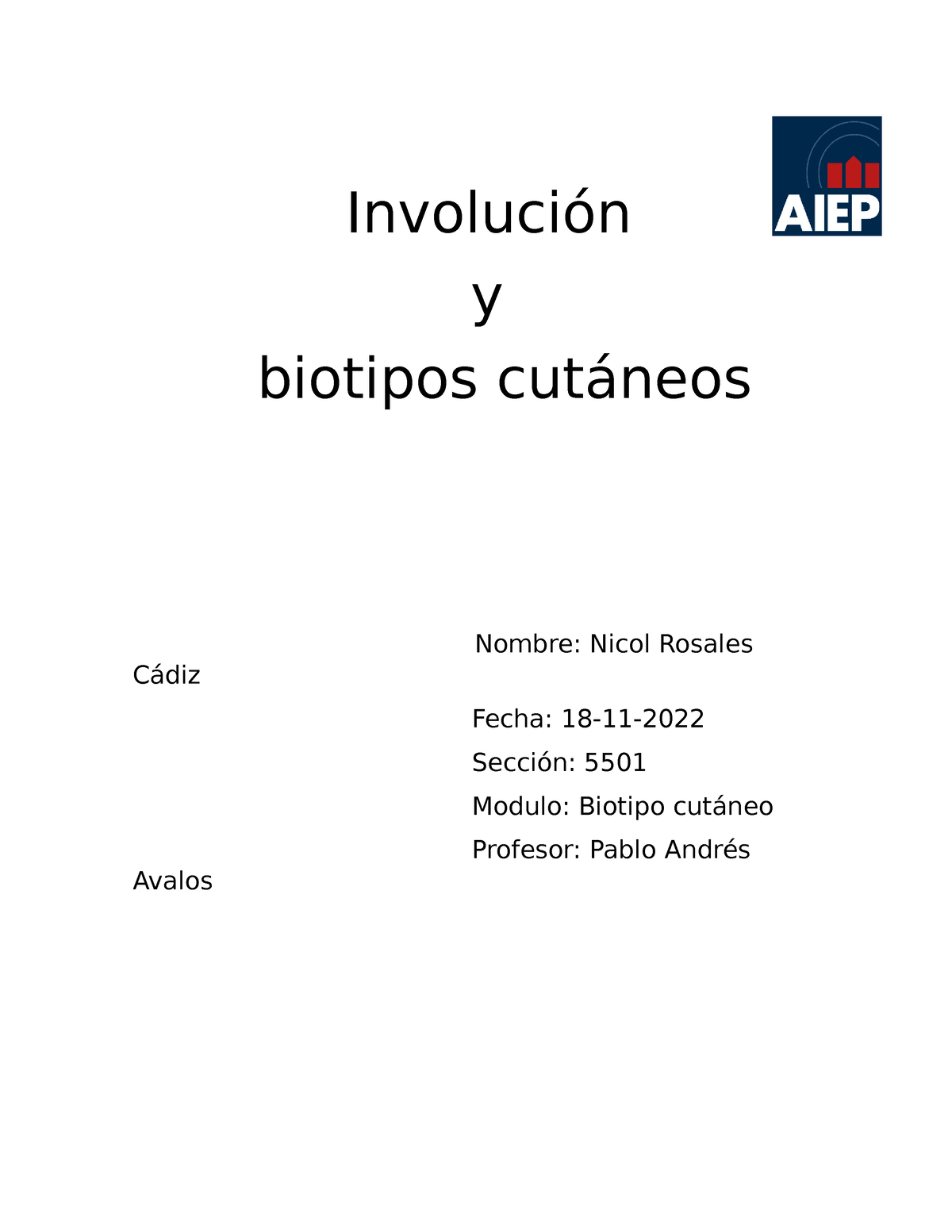 Involución - Tipos De Biotipos Cutáneos - Involución Y Biotipos ...