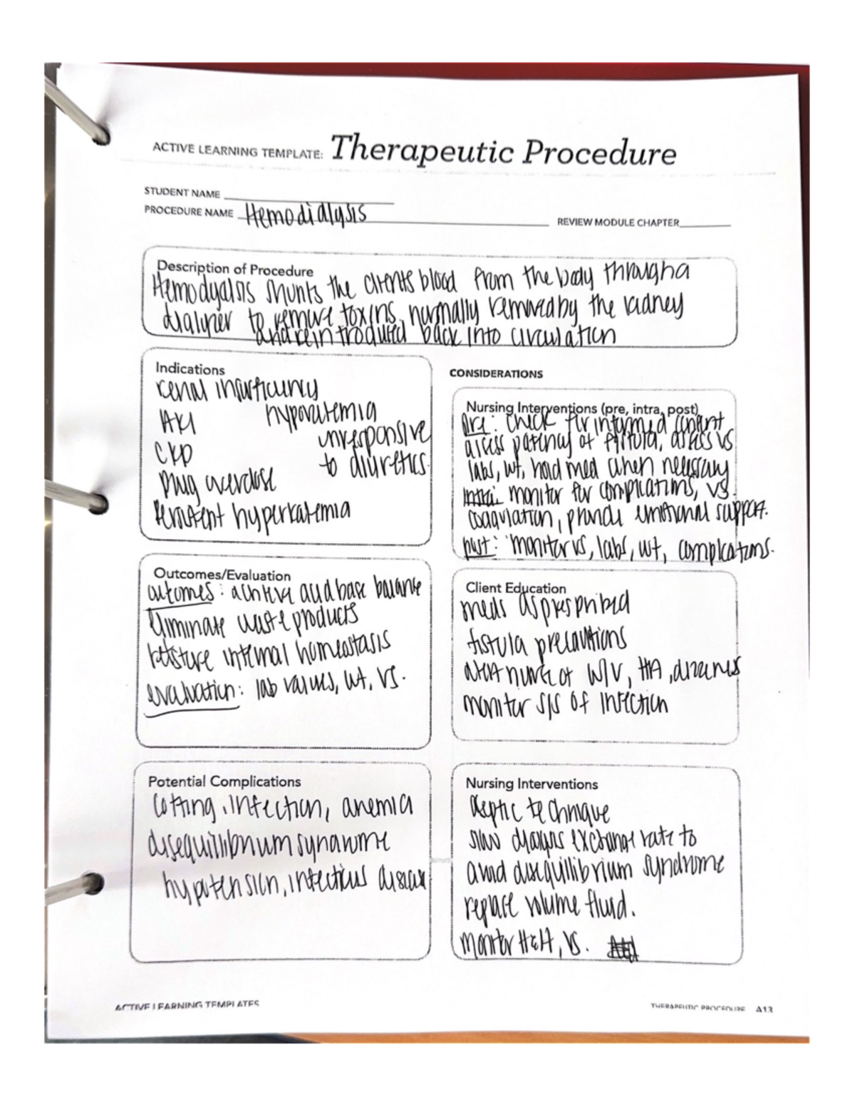 Renal ATI Templates - NO 210 - Studocu