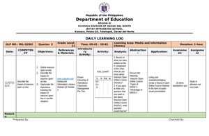 MIL Q2-W6 - Daily Lesson Log - GRADES 1 To 12 DAILY LESSON LOG School ...