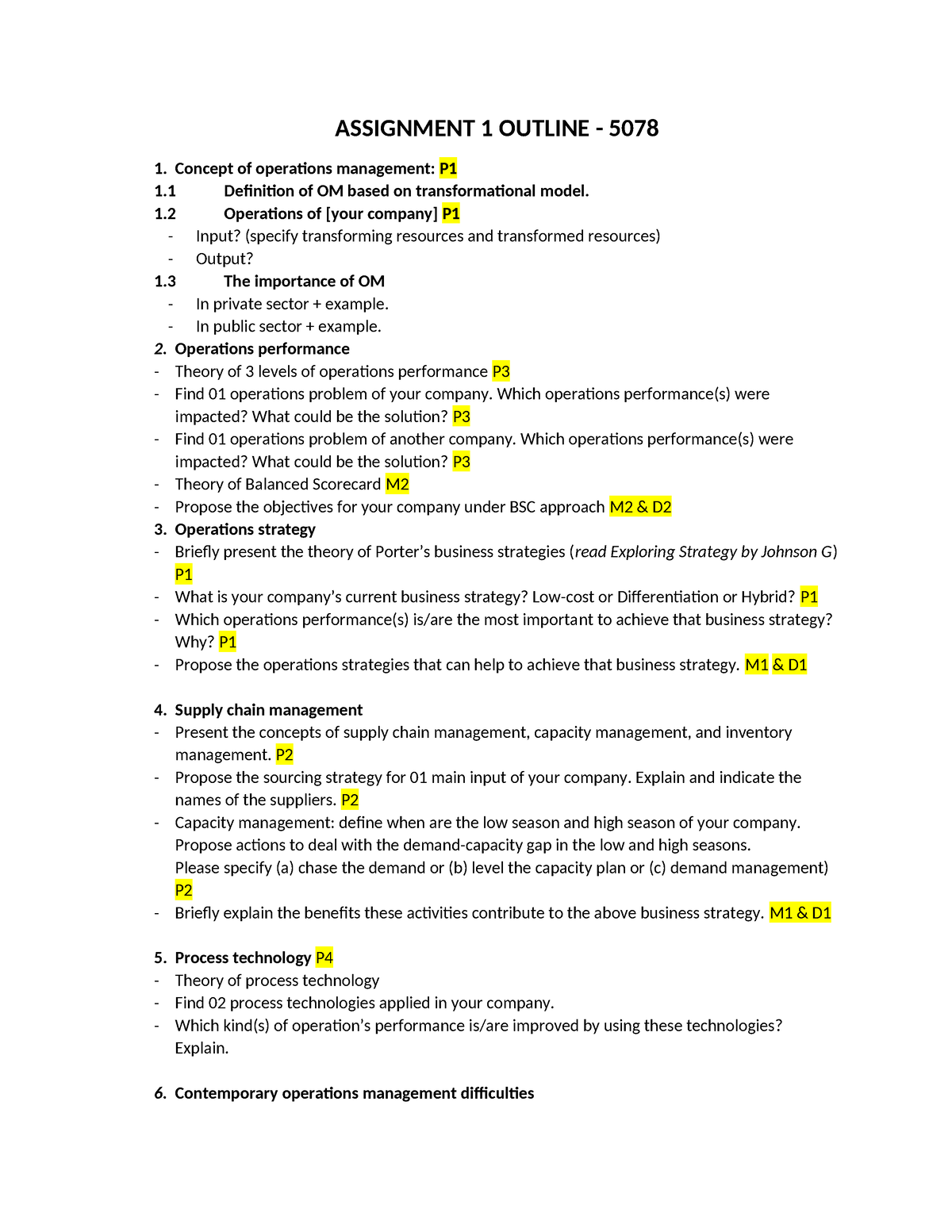 5078 ASM 1 Outline (SP24) - ASSIGNMENT 1 OUTLINE - 5078 Concept of ...